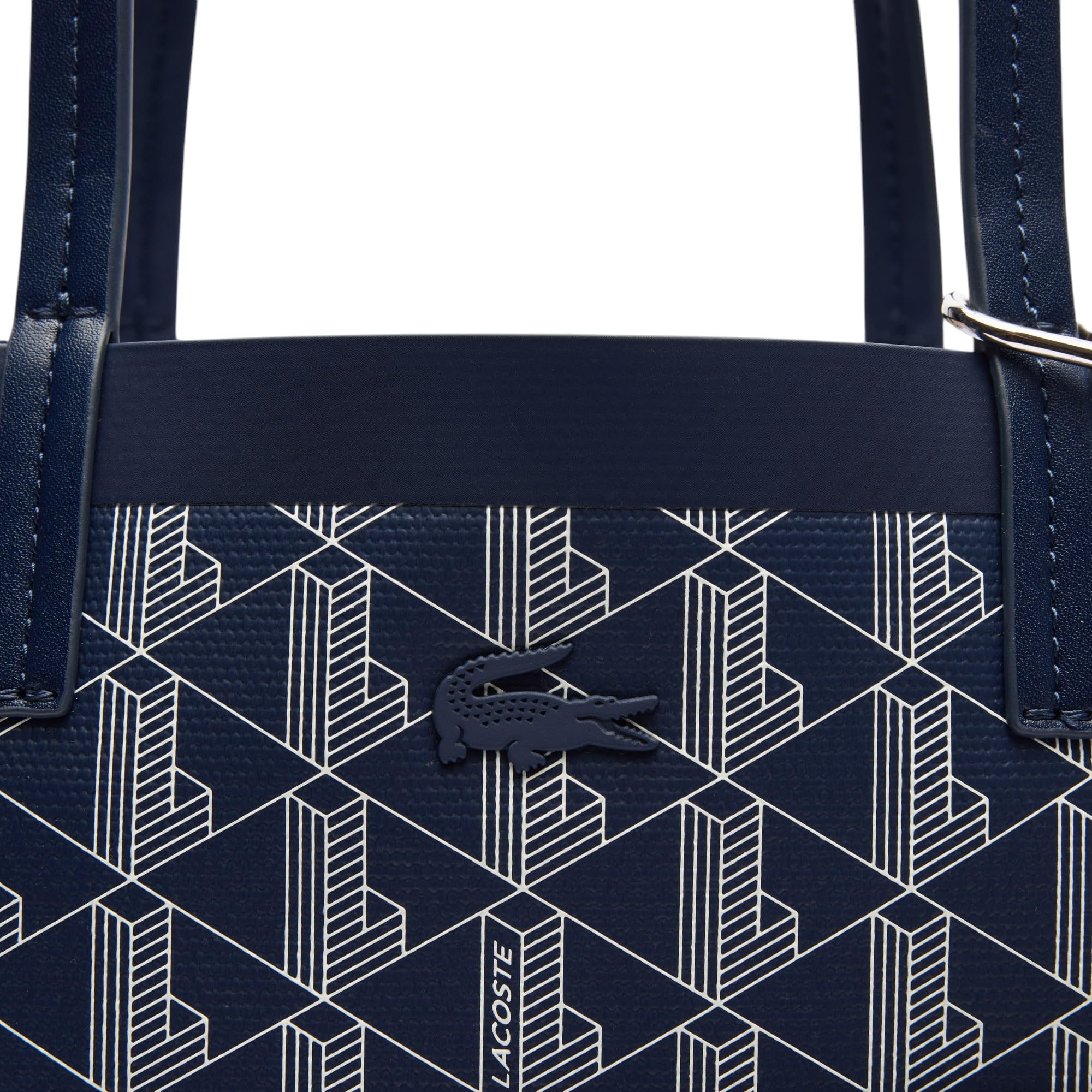 Lacoste Zely Canvas Monogram Medium Tote Bag with Removable Pouch - Stylish Women's Shoulder Bag for Work, Travel & Shopping | Water-Resistant & Spacious Design