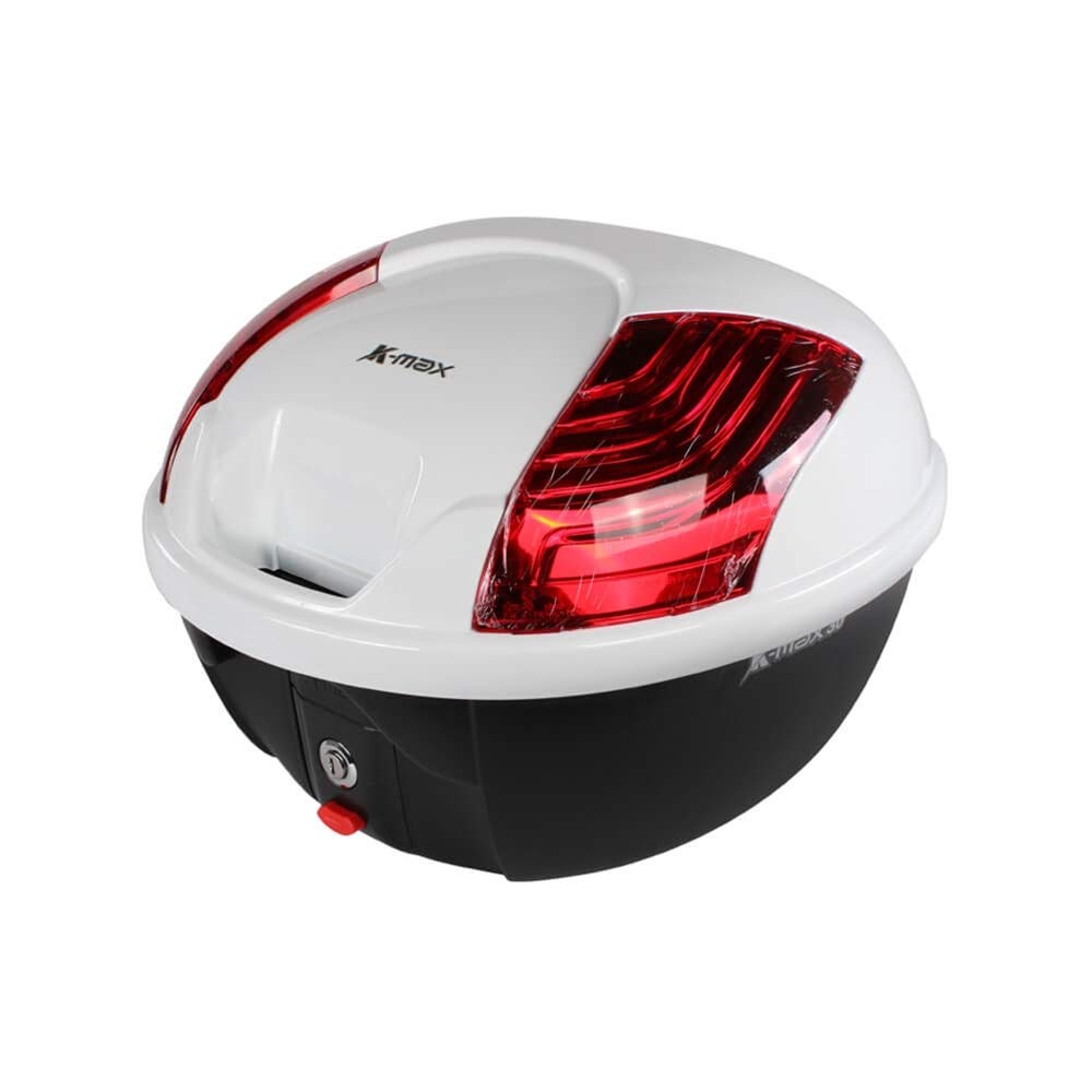 K-Max 30L Quick Release Topcase for Scooters - Genuine Color Matched Gloss White - Perfect for Commuting, Shopping & Urban Travel Accessories