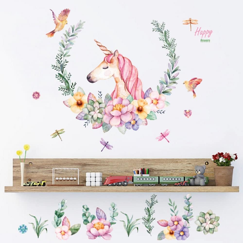 Cartoon Petal Birds Large Wall Stickers - Animal Themed Home Decor for Living Room & Bedroom - Removable Art Decals & Wallpaper - Perfect for Nursery, Kids Room & Apartment Decor