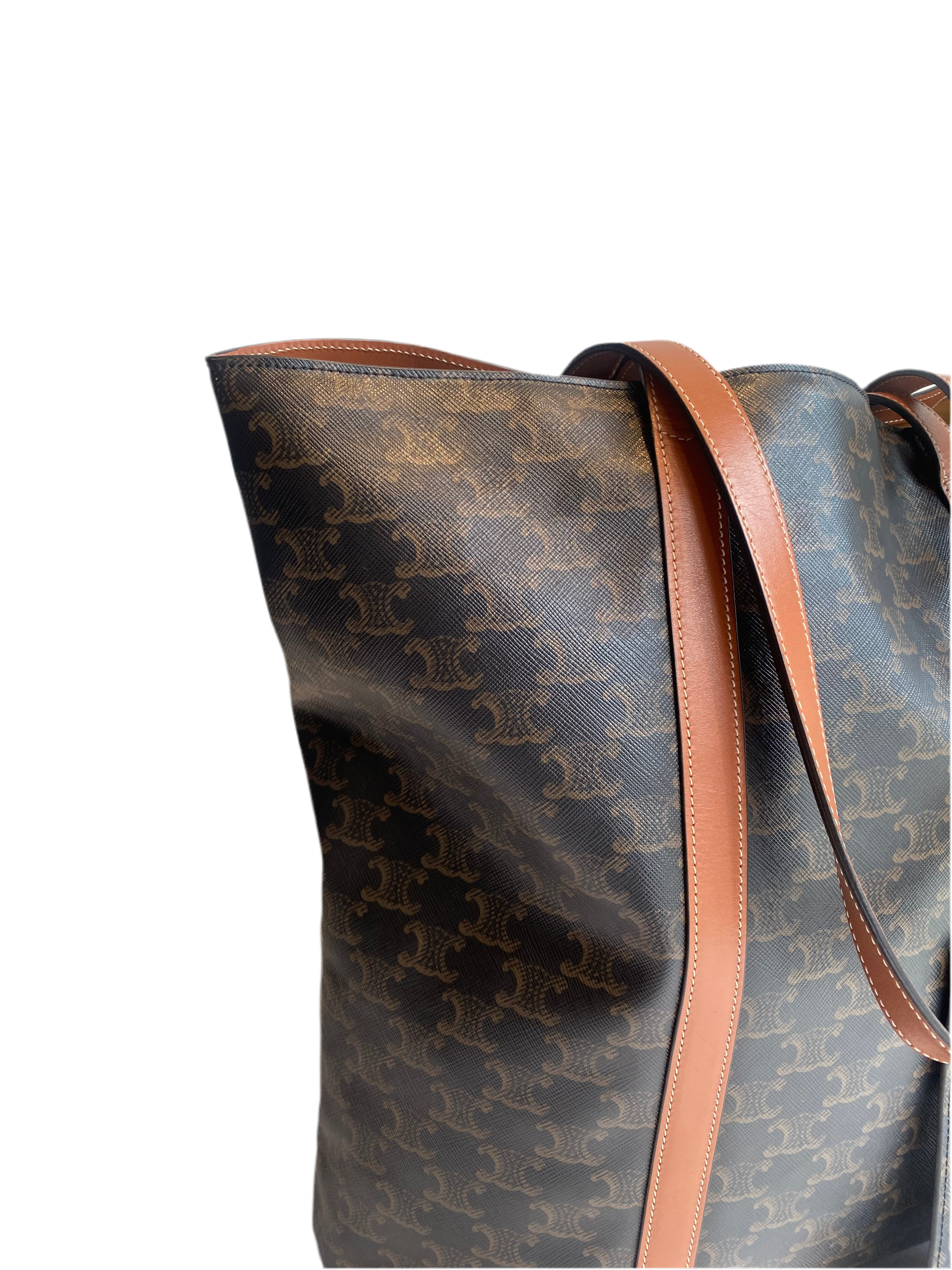 Celine Triomphe Cabas Museum Tote Bag - Luxury Leather Handbag for Women, Designer Shoulder Tote Purse (Perfect for Work, Travel & Everyday Use)