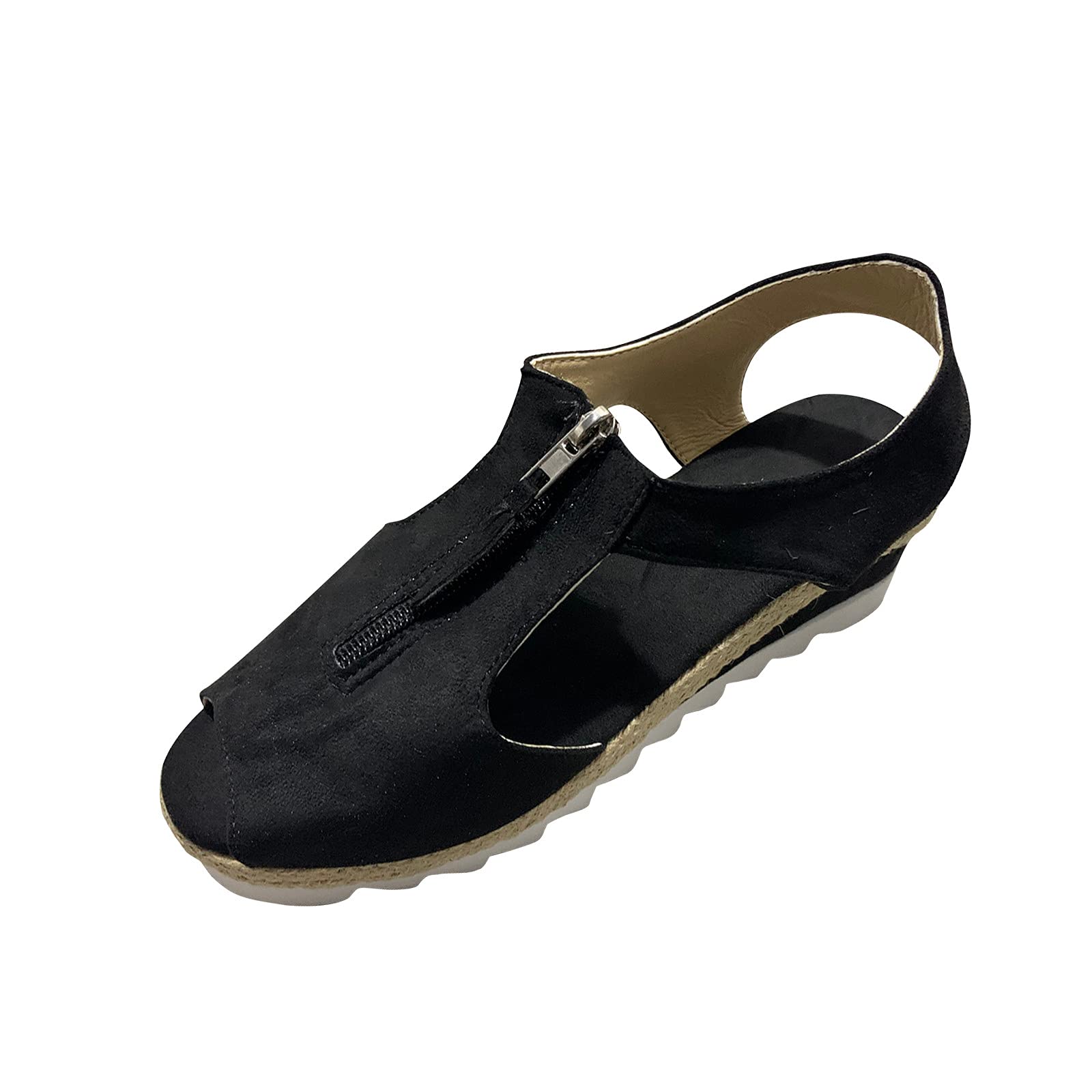 Women's Summer Plus Size Wedge Sandals - Comfortable Open Toe Platform Heels for Beach, Vacation & Casual Outings