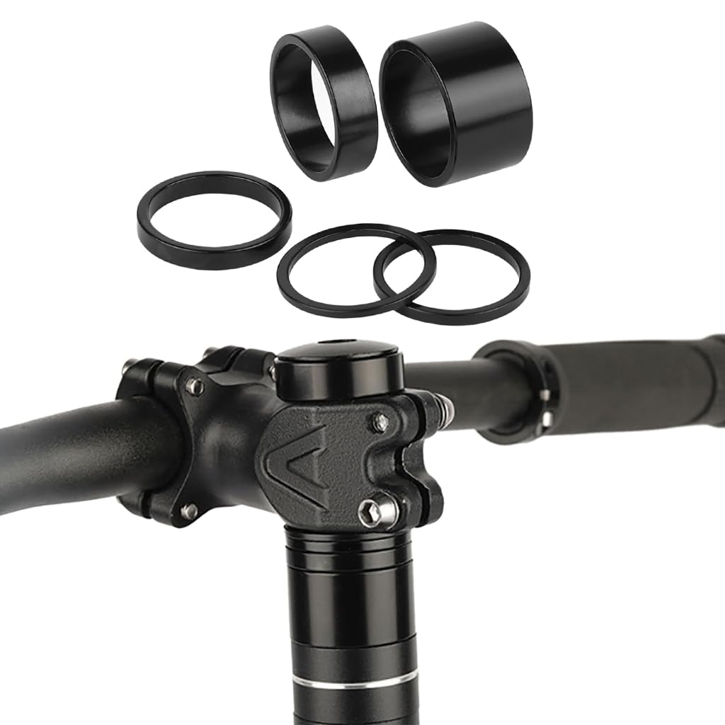 3PCS Bicycle Headset Spacer Kit - 2MM, 3MM, 5MM Aluminum Alloy Fork Spacers for Road Bikes - Handlebar Stem Washers & Front Fork Rings - Perfect for Bike Maintenance, Customization and Height Adjustment