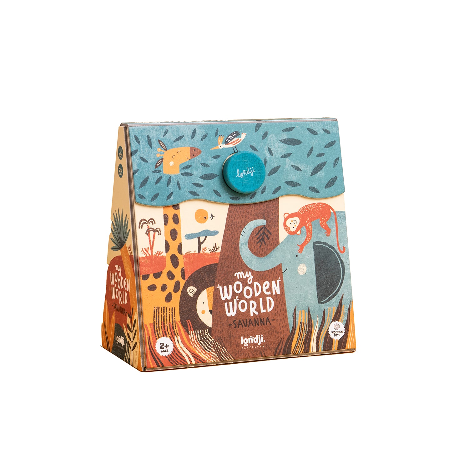 My Wooden World Savanna - Handcrafted Wooden Animal Figurines for Kids & Collectors | Perfect for Safari-Themed Decor, Educational Play & Gift Giving