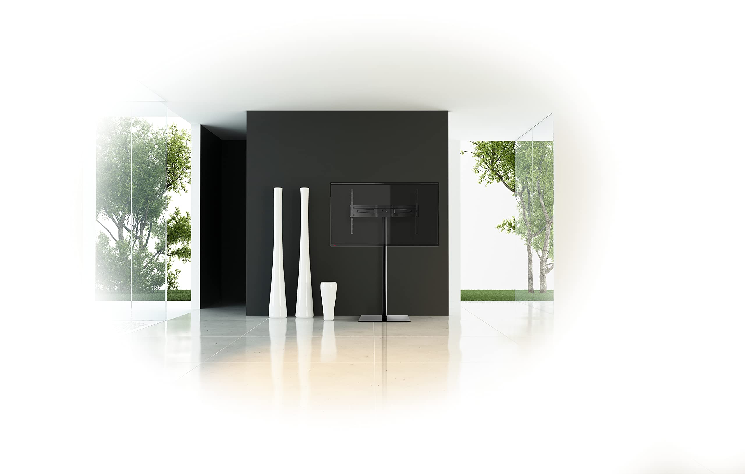 Meliconi El Soporte 600 Floor TV Stand - Adjustable Horizontal & Vertical TV Mount, No Wall Drilling Needed | Perfect for Living Rooms, Bedrooms & Home Theaters