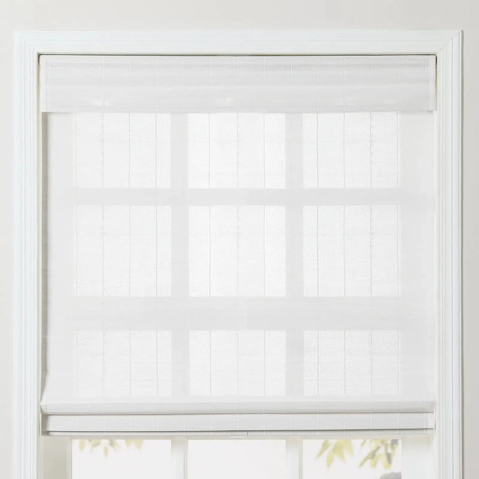 Sybil Bamboo Roman Shade Cord Lift - Natural Wood Window Blinds for Home & Office - Perfect for Living Room, Bedroom, and Kitchen Privacy
