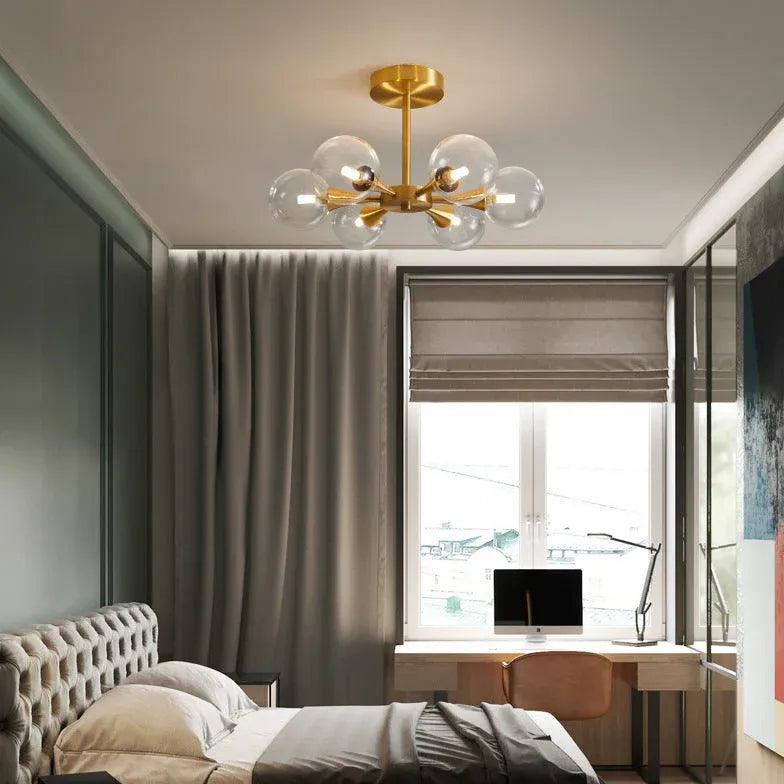 Elegant Spherical Gold Metal Chandelier for Dining Room - Perfect for Modern & Classic Home Decor, Wedding Venues, Restaurants