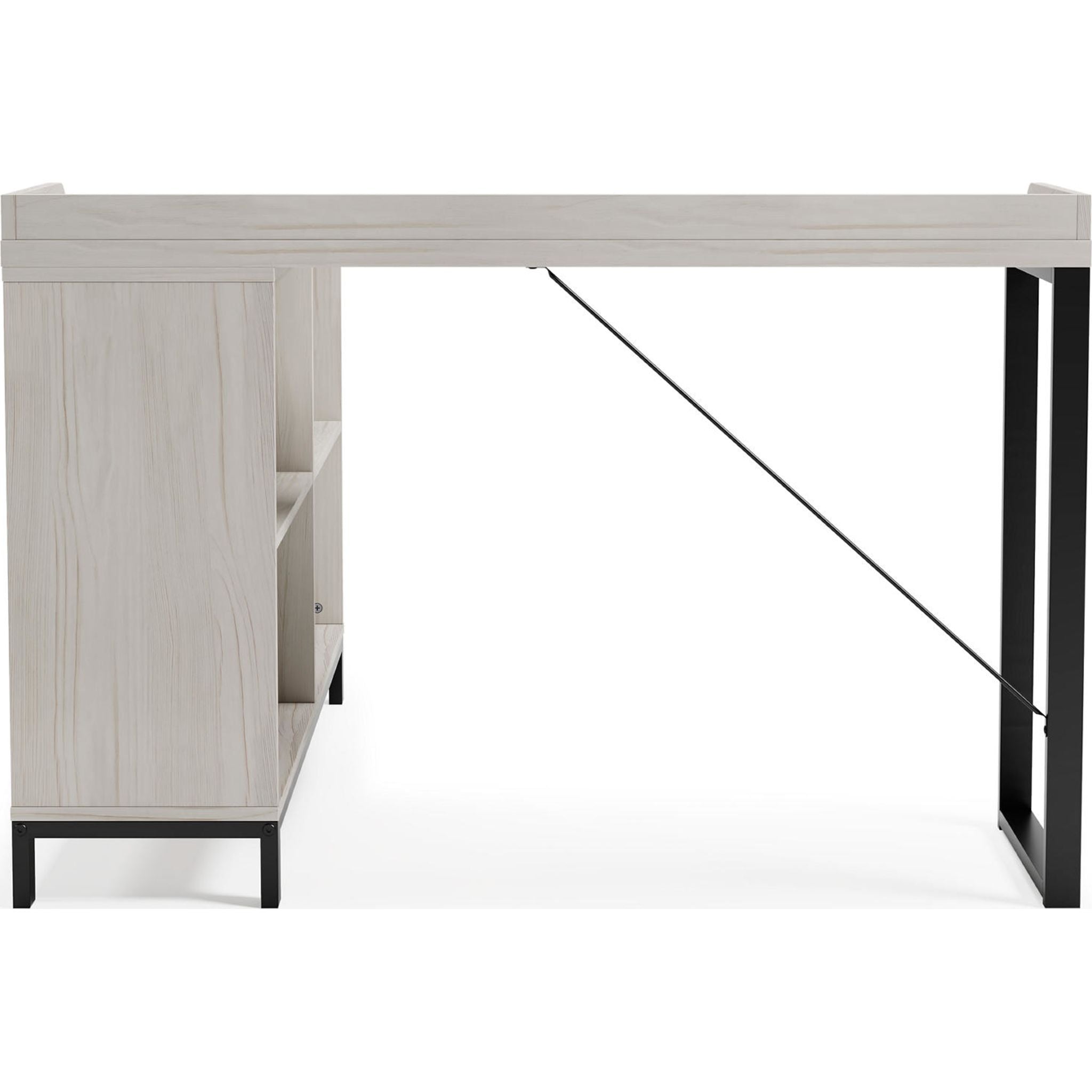Bayflynn L-Shaped Computer Desk - White & Black Home Office Desk for Small Spaces, Gaming & Workstation Setup