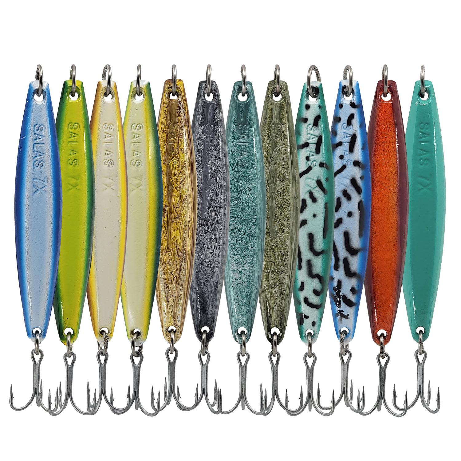Salas 7X Light Surface Iron Jigs - Premium Saltwater Fishing Lures for Tuna, Yellowtail & Calico Bass - Perfect for Offshore & Inshore Fishing Trips