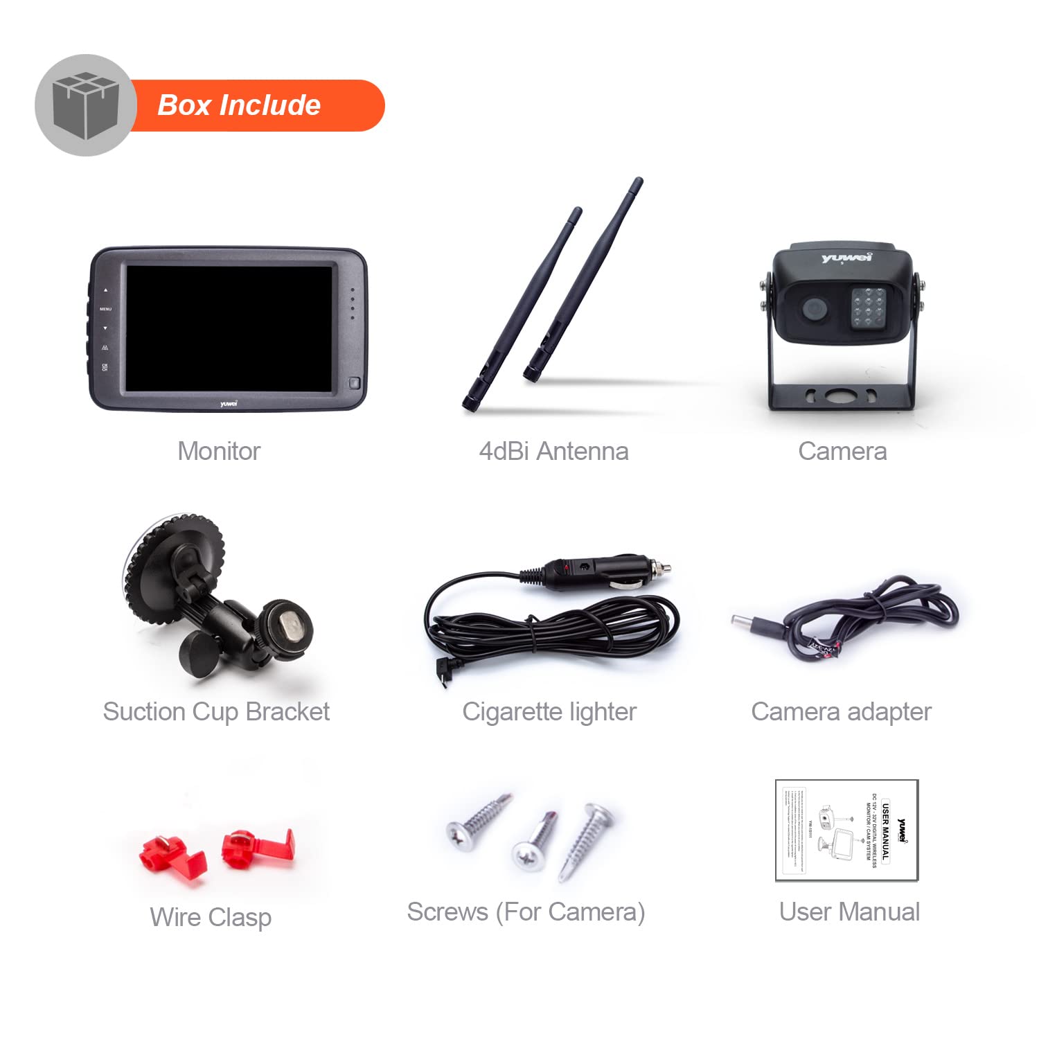 5 Inch Split Screen Wireless Backup Camera with Night Vision - IP69K Waterproof Rear View Camera for Trucks, RVs, Trailers & Motorhomes - Supports Adding 2nd Camera for Enhanced Safety & Parking Assistance