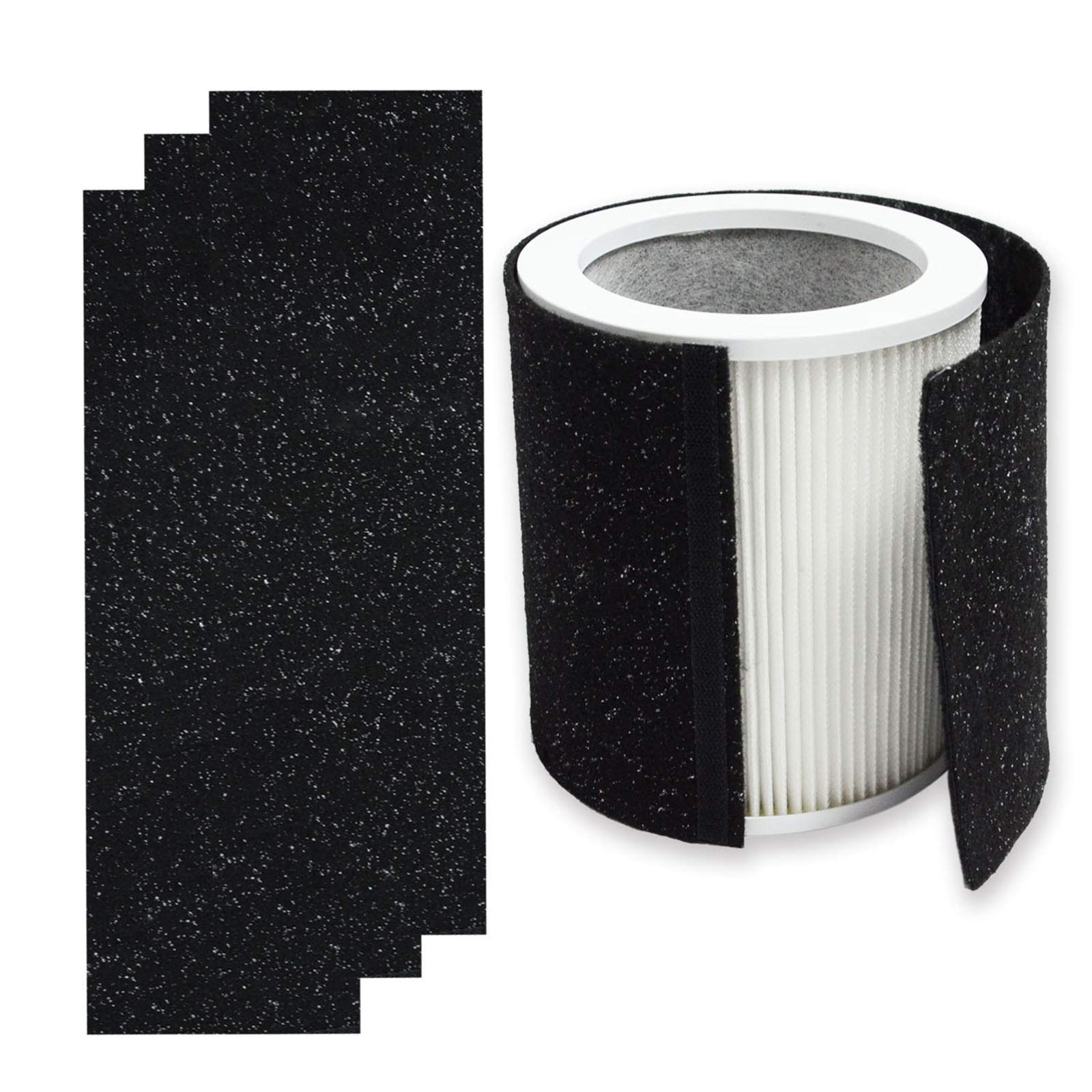 PUREBURG Replacement Filter Set for Hunter HP400 Cylindrical Tower Air Purifier - H13 True HEPA + 4 Activated Carbon Pre-Filters | Dust, VOCs, Pet Dander Removal | Ideal for Home, Office, Bedroom & Allergy Relief