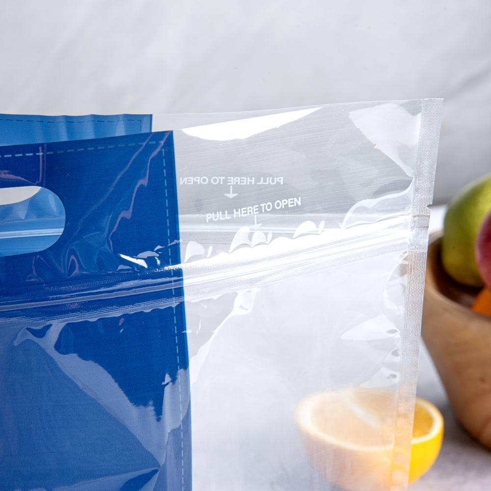 Clear Plastic Gusset Zipper Bags with Handles - 12.5