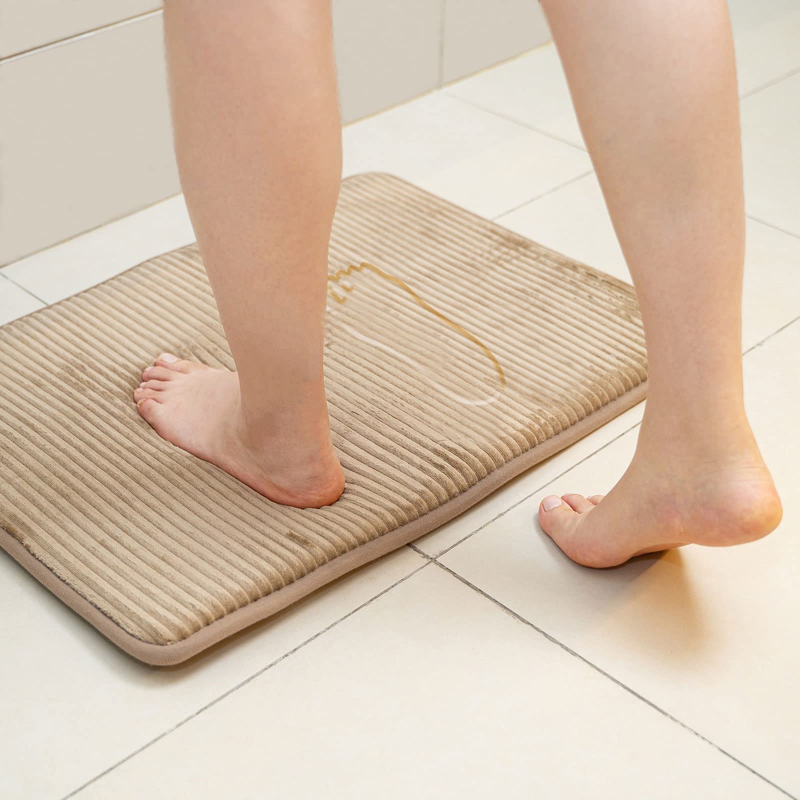 Akarise Thick Memory Foam Bath Mat - Ultra Soft & Absorbent Non-Slip Bathroom Rug - Quick Dry Machine Washable - Cushioned Floor Mat for Bathroom, Kitchen, Shower & Bathtub - Perfect for Wet Floors, Spa Relaxation & Home Decor
