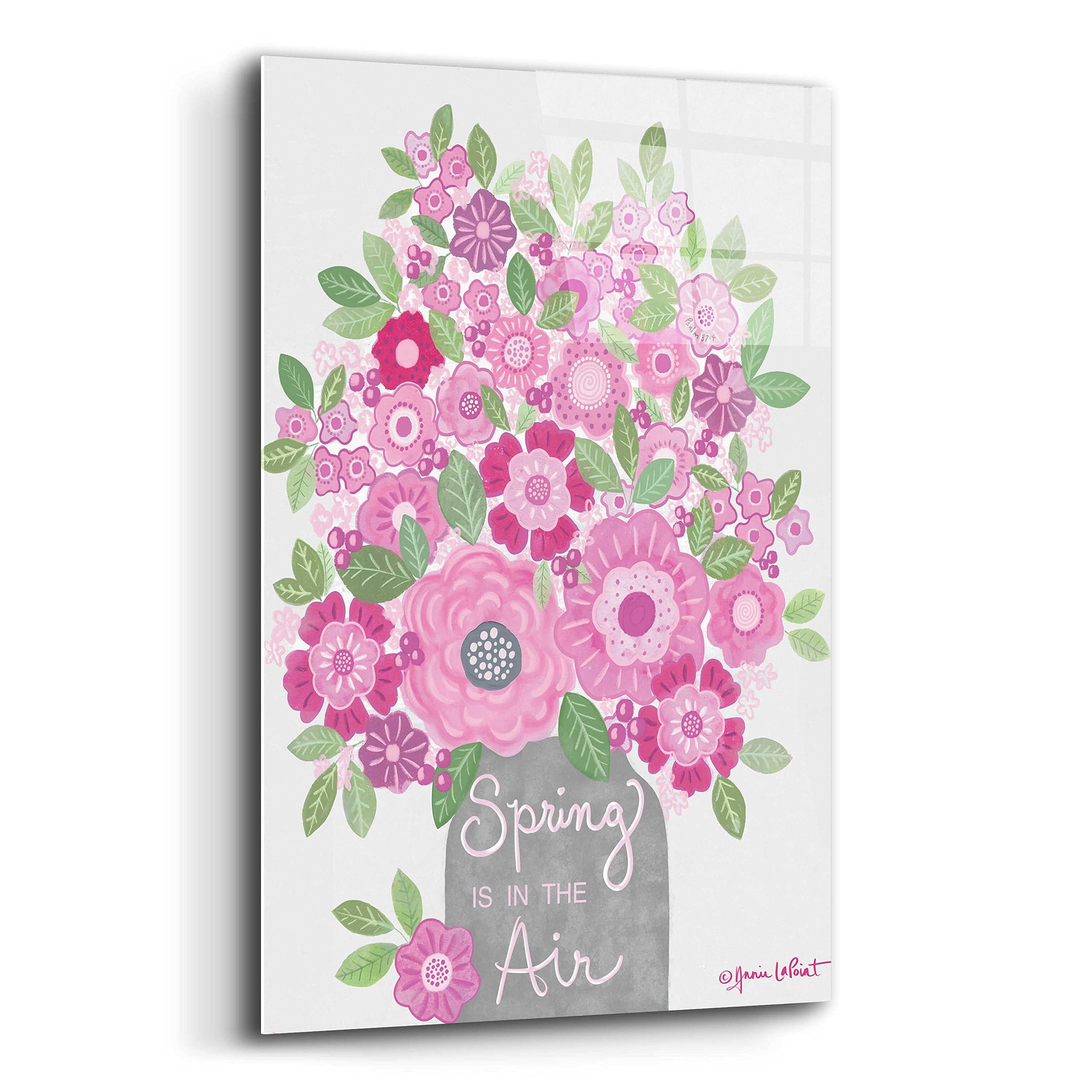 Annie LaPoint 'Spring is in the Air' Acrylic Glass Wall Art - 16x24 Inches Modern Home Decor for Living Room, Bedroom & Office - Vibrant Floral Painting Ready to Hang