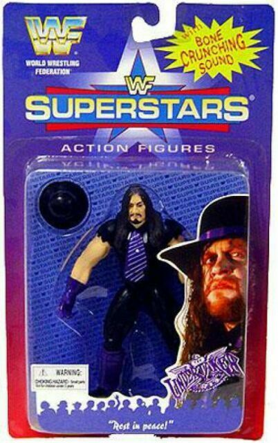 Vintage 1996 WWF Jakks Pacific Superstars Series 1 Undertaker Action Figure with J Hook Card - Collectible Wrestling Memorabilia for Display & Nostalgic Fans