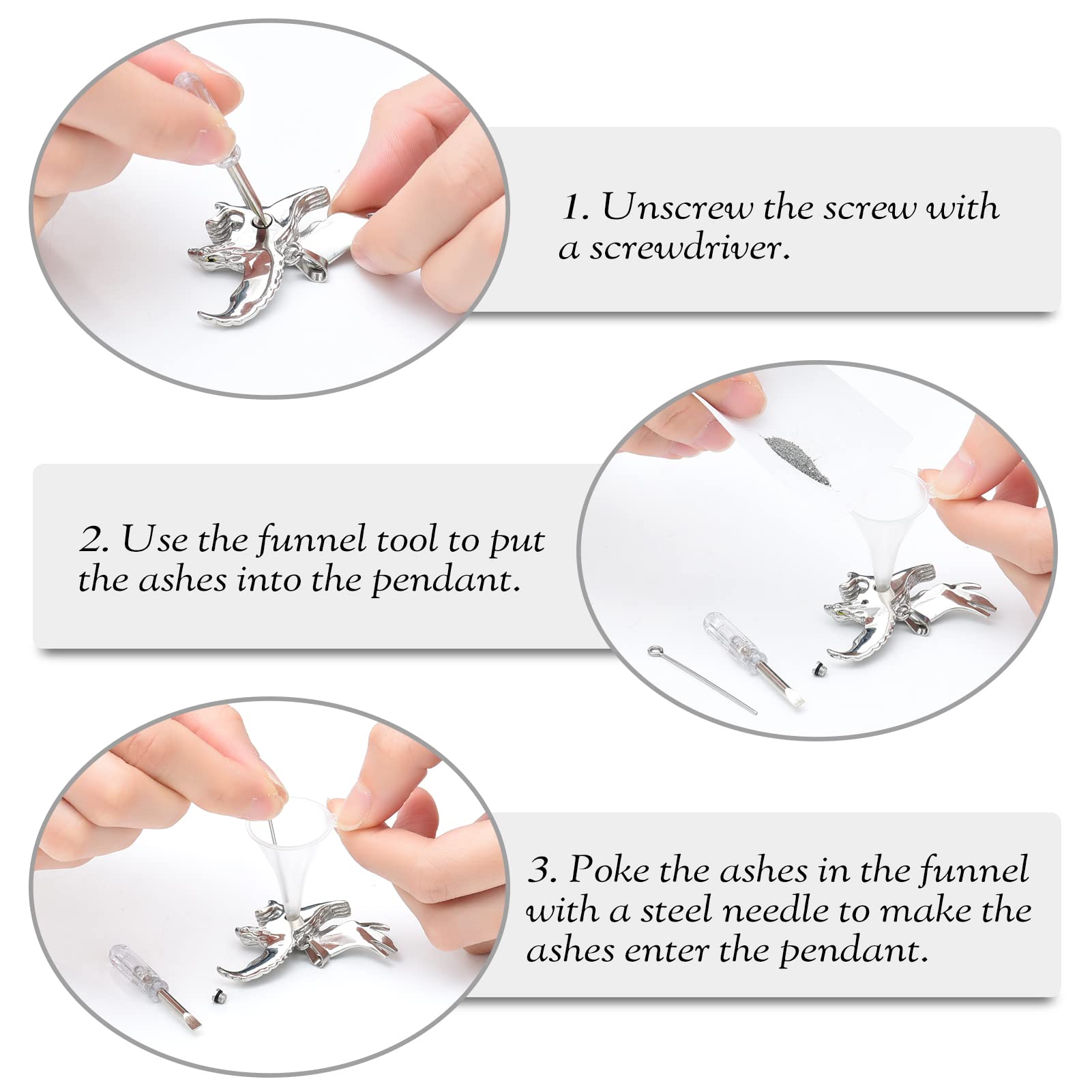 Stainless Steel Eagle Cremation Jewelry for Ashes - Memorial Urn Necklace for Loved Ones & Pets