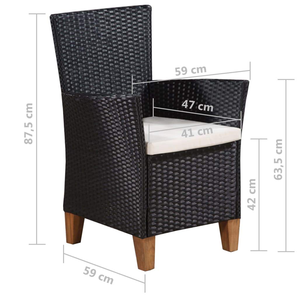 9-Piece Outdoor Dining Set - Black & Brown Poly Rattan Furniture for Gardens, Backyards, Balconies & Poolside | Perfect for Patio Entertaining & Relaxation