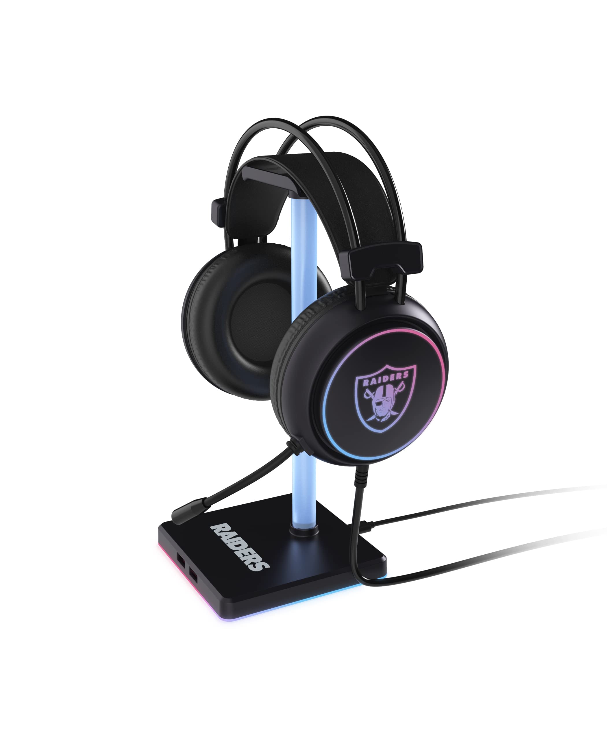 SOAR NFL LED Gaming Headset with Stand - Wireless Bluetooth Headphones with Mic for PC/PS5/Xbox - Perfect for Gaming, Streaming & Sports Fans (Team Logo Options) - Ideal for Home Gaming Setup & Esports Tournaments