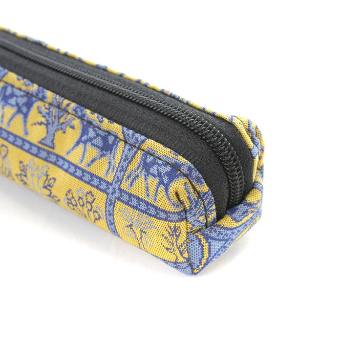 Nishijin Woven Pencil Case - The Bull in the Field - Handmade Japanese Traditional Craft Pen Holder from Kyoto | Perfect for School, Office & Gift Giving