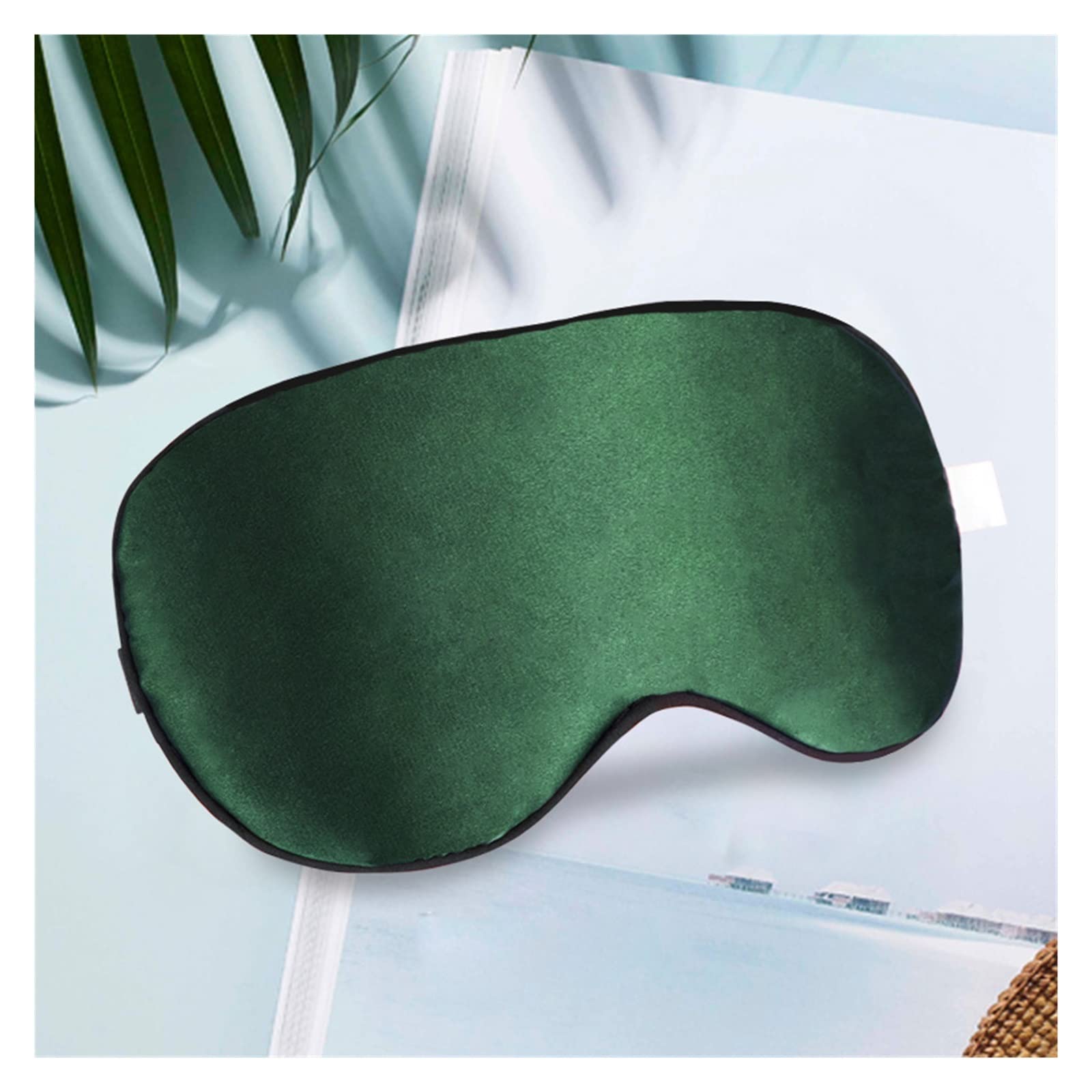 100% Natural Mulberry Silk Sleep Mask - Soft & Comfortable Eye Mask for Women & Men - Breathable & Smooth Silk Eye Cover for Sleeping, Travel & Relaxation (Green)
