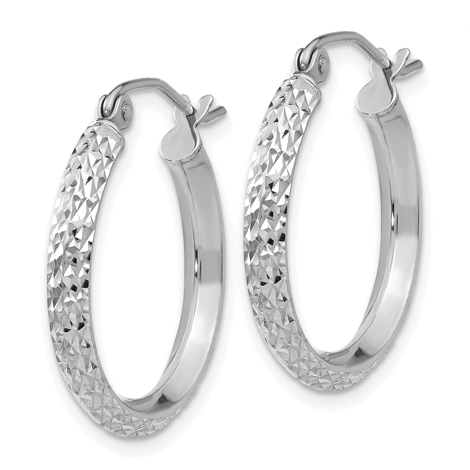 2.5mm Knife-Edge Diamond-Cut 14k Gold Hoop Earrings for Women - Dainty Everyday Jewelry, Perfect for Work, Date Night & Special Occasions
