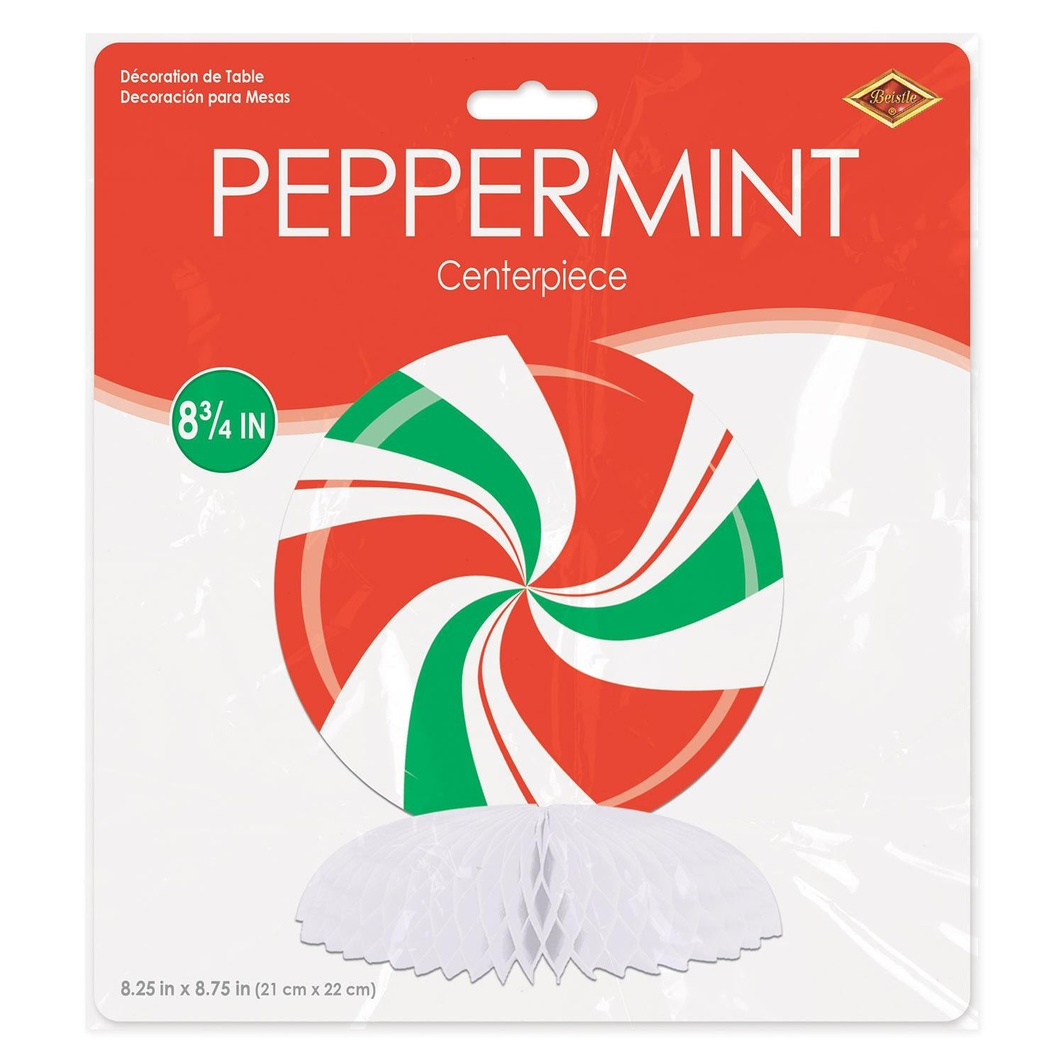 12 Pack Beistle Christmas Peppermint Centerpieces - Holiday Table Decorations for Xmas Party, Dinner & Festive Home Decor