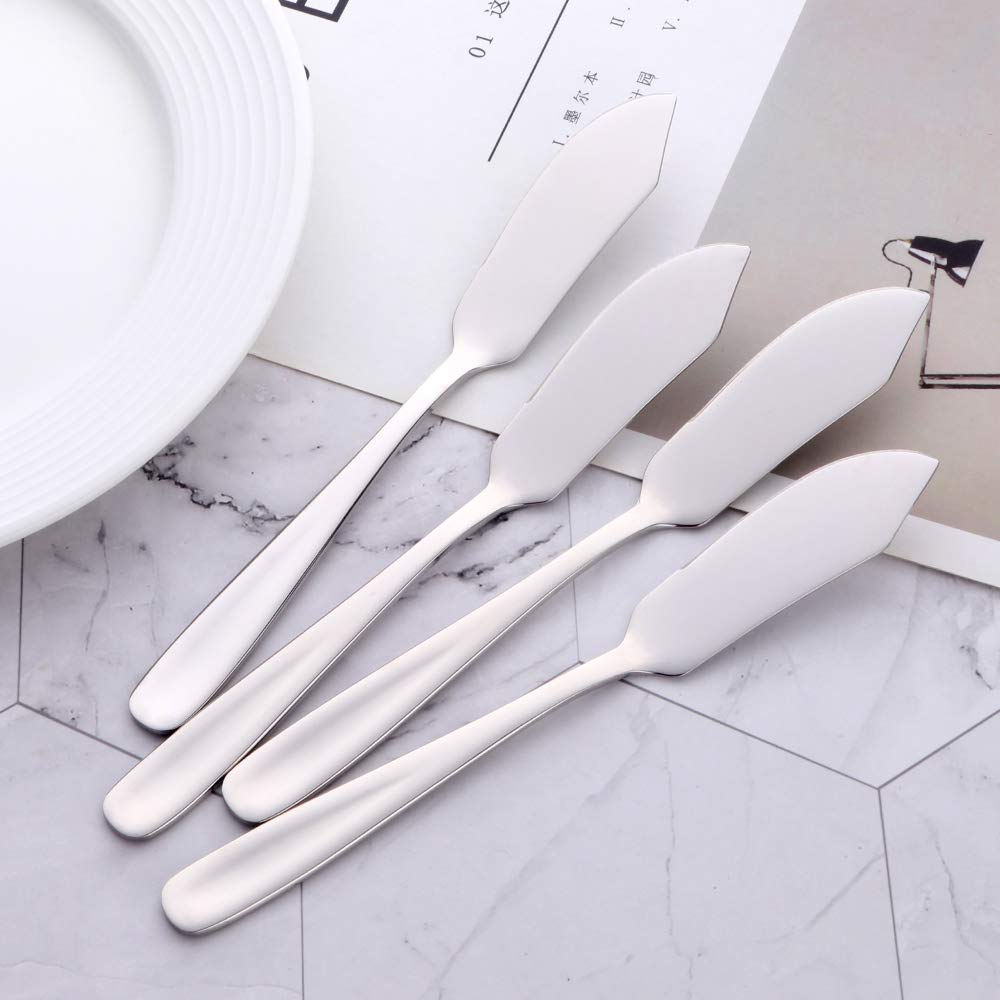Premium Stainless Steel Butter & Cheese Spreader Knife Set of 6 - Silver Breakfast Dessert Knives for Kitchen, Sandwich Making & Butter Dish - Perfect for Brunch, Tea Parties & Gourmet Cooking
