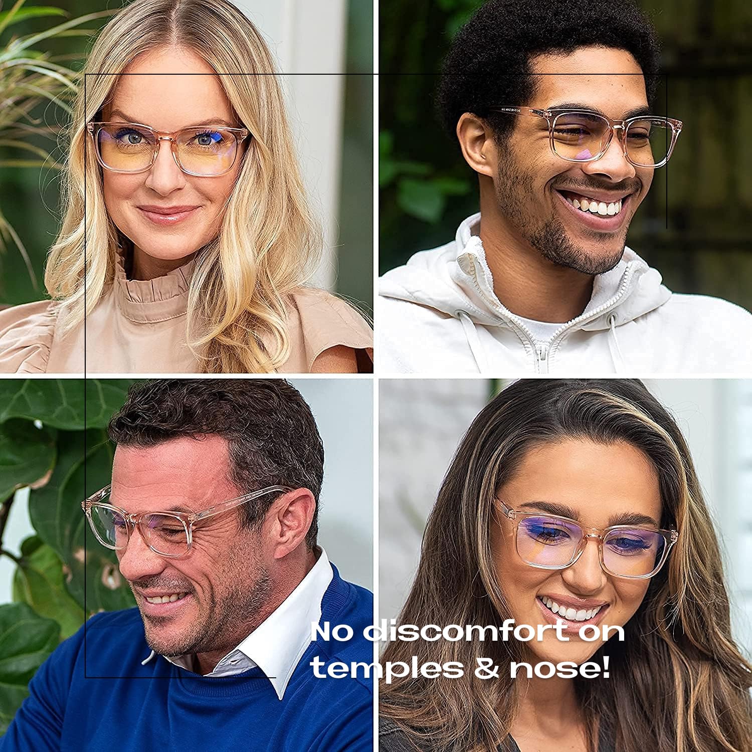 Readerest Blue Light Blocking Reading Glasses - Anti Glare Computer Eyeglasses with UV Protection (0.00 Magnification, Blush) - Thin Reflective Lens for Eye Strain Relief - Stylish Unisex Design for Office, Gaming & Screen Time