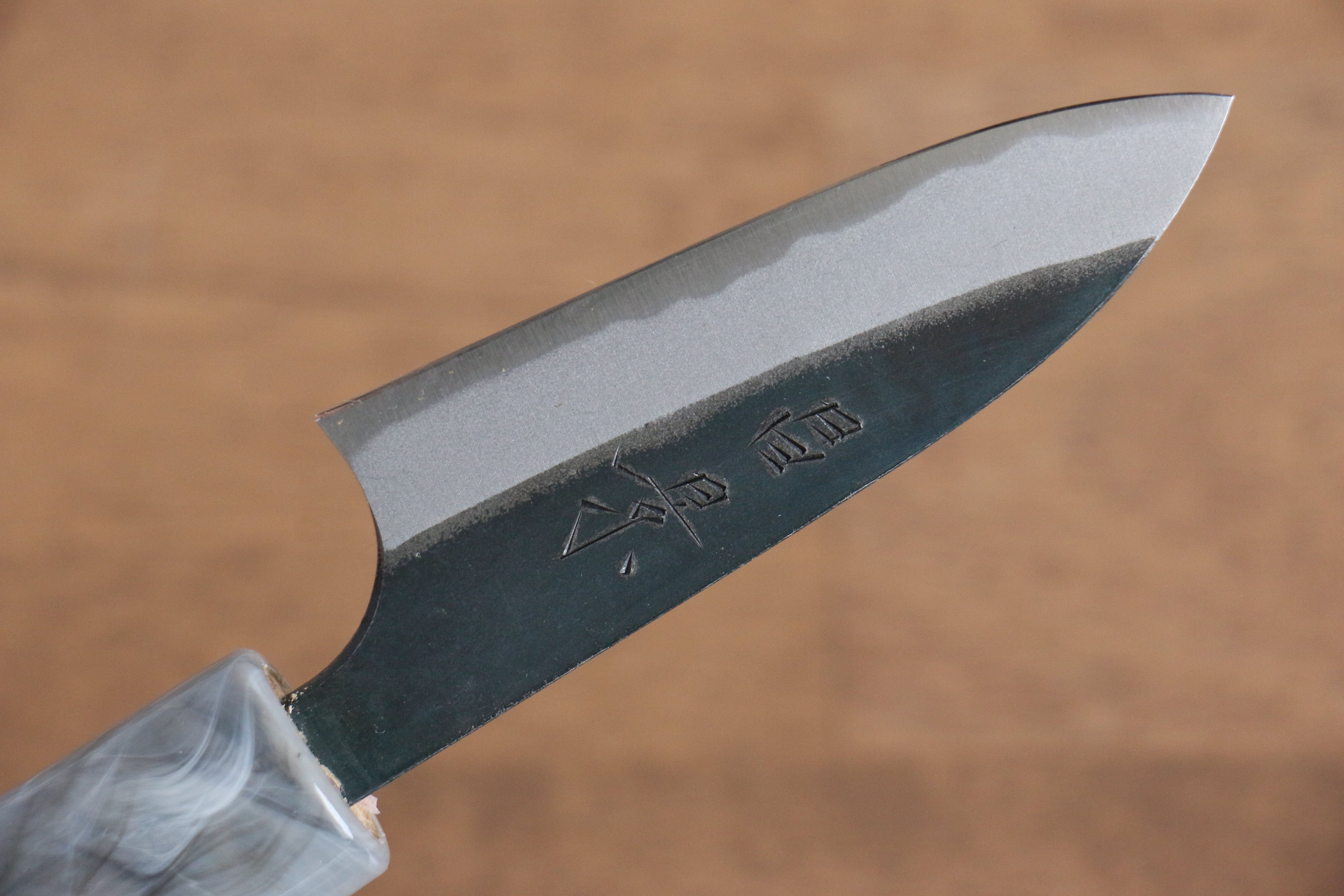 Masakage Mizu Blue Steel No.2 Petty Knife 80mm - Japanese Utility Knife with Black Finish & American Cherry Wood Handle - Perfect for Slicing, Peeling, and Precision Cutting in Professional Kitchens & Home Cooking