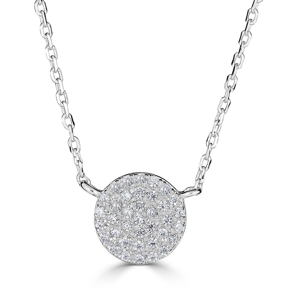 14K Gold 0.20 CTW Diamond Circle Pendant Necklace for Women - Elegant Everyday Jewelry & Perfect Gift for Anniversary, Birthday or Valentine's Day