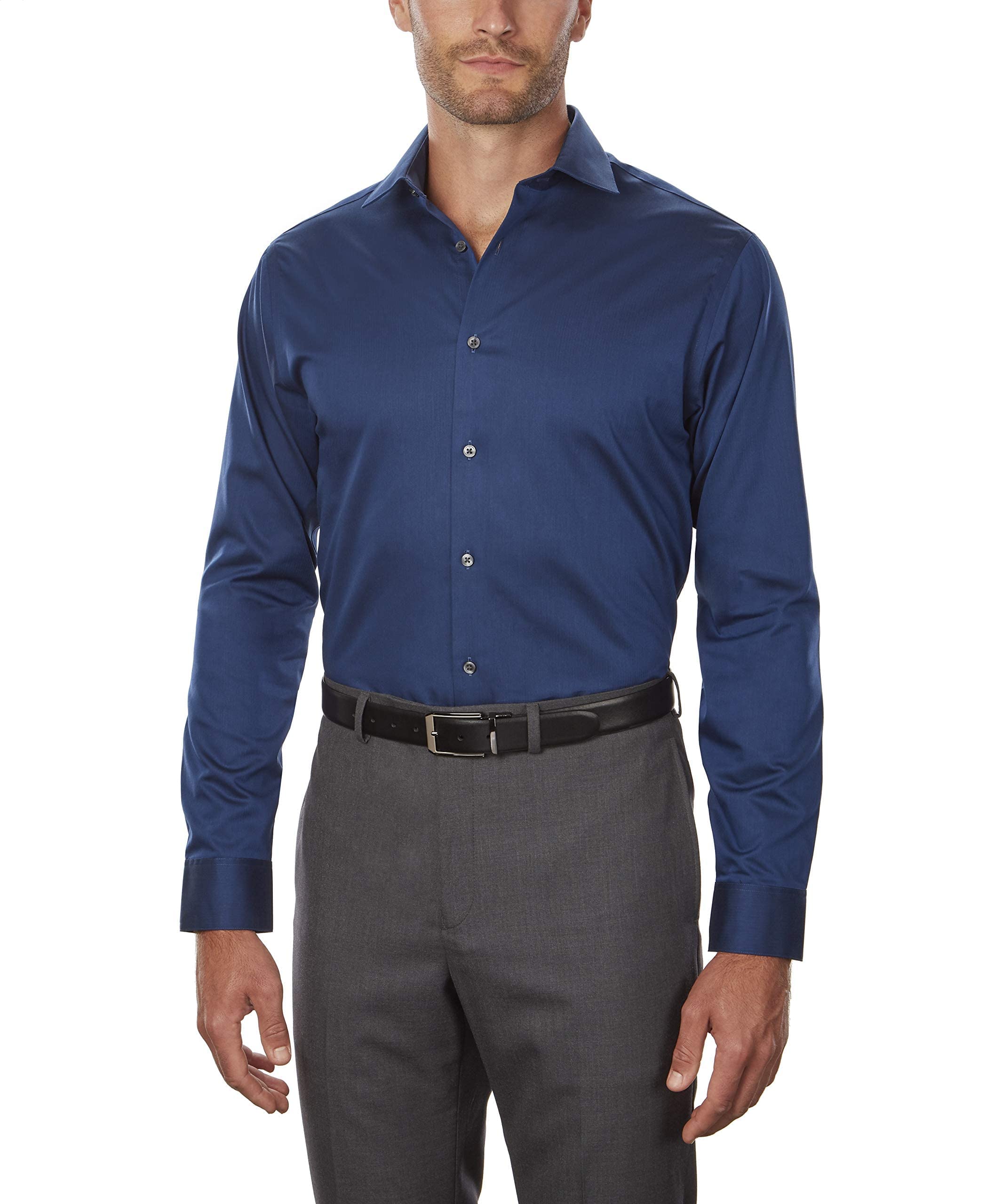 Calvin Klein Men's Dress Shirt | Regular Fit Non-Iron Herringbone Pattern | Perfect for Office, Business Meetings & Formal Events