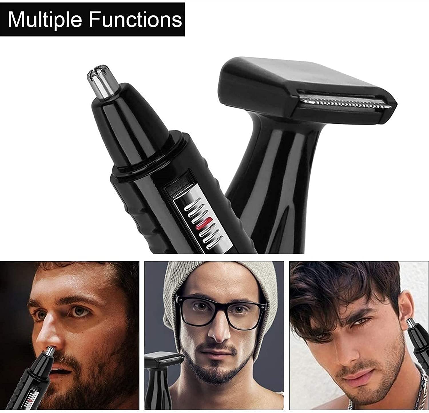 Waterproof Stainless Steel Nose & Ear Hair Trimmer for Men - Painless Grooming Kit for Travel, Home & Gym Use