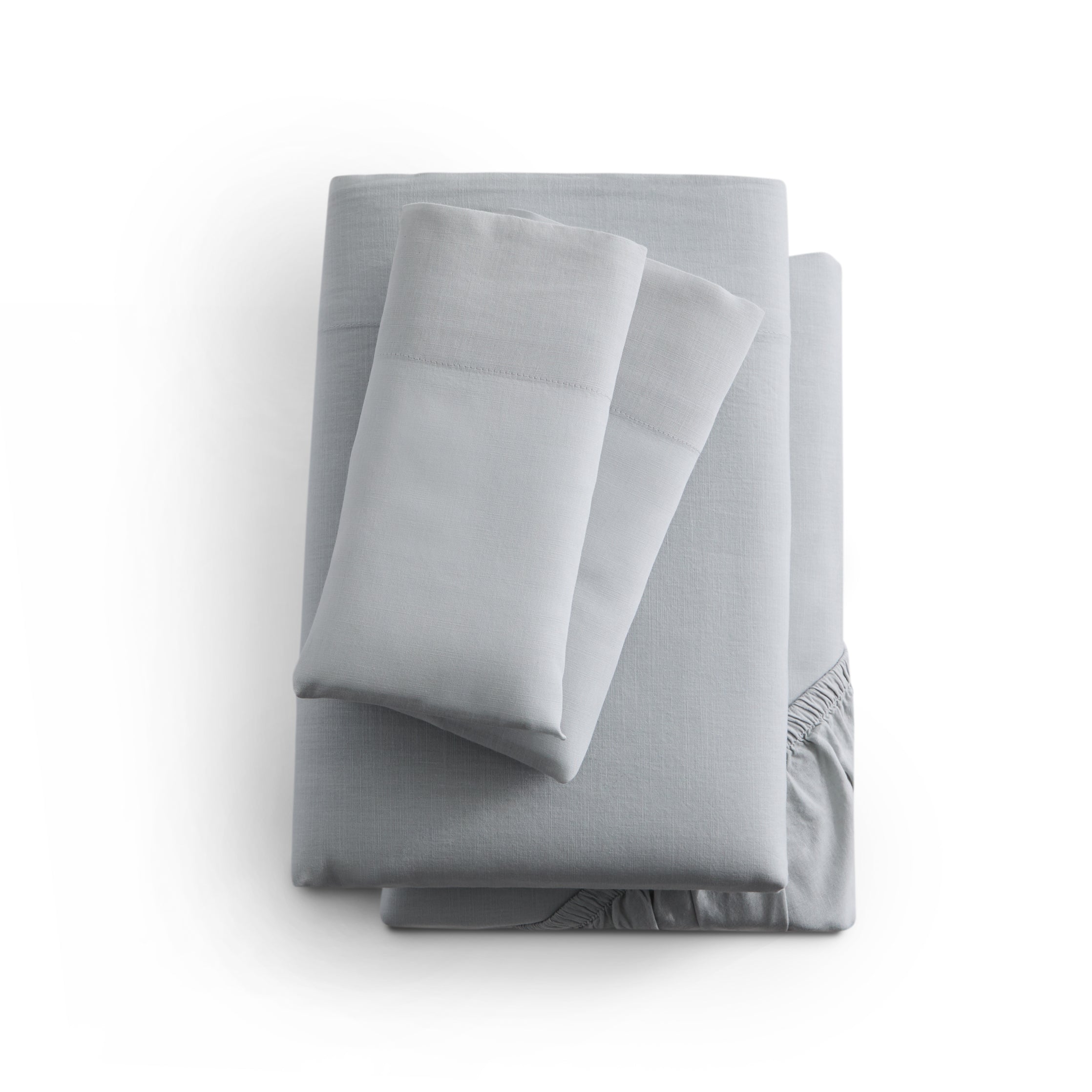 Malouf Linen Weave Cotton Sheet Set - Queen Size, 4-Piece Bed Sheet Set with Deep Pockets, Breathable & Soft for All-Season Comfort - Perfect for Home, Hotel, and Guest Room Bedding