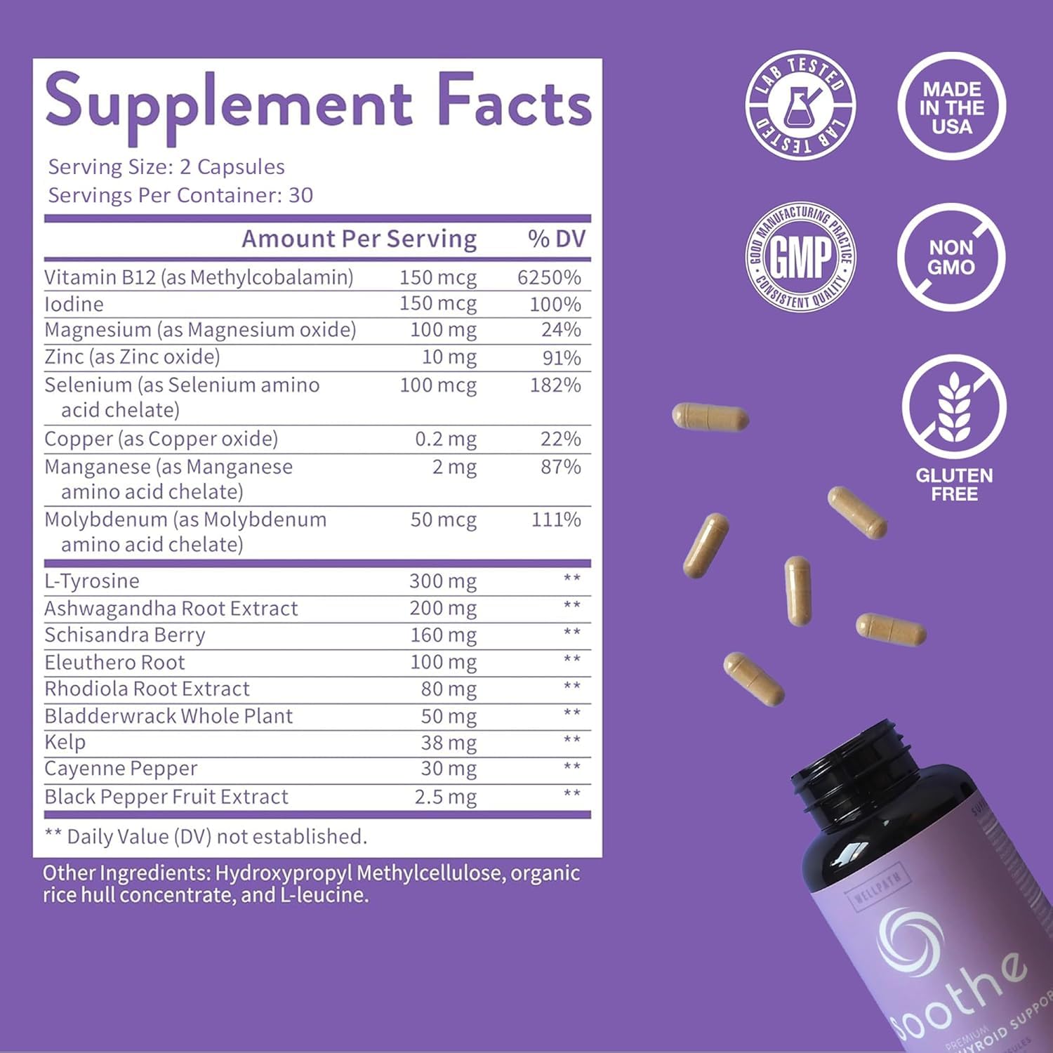 WellPath Soothe Hormone Balance & Cortisol Support Supplement for Women | Thyroid, Mood & Metabolism Booster with Rhodiola, Selenium & Iodine | Adrenal & Stress Relief | 60 Capsules | Perfect for Busy Women & Menopause Support