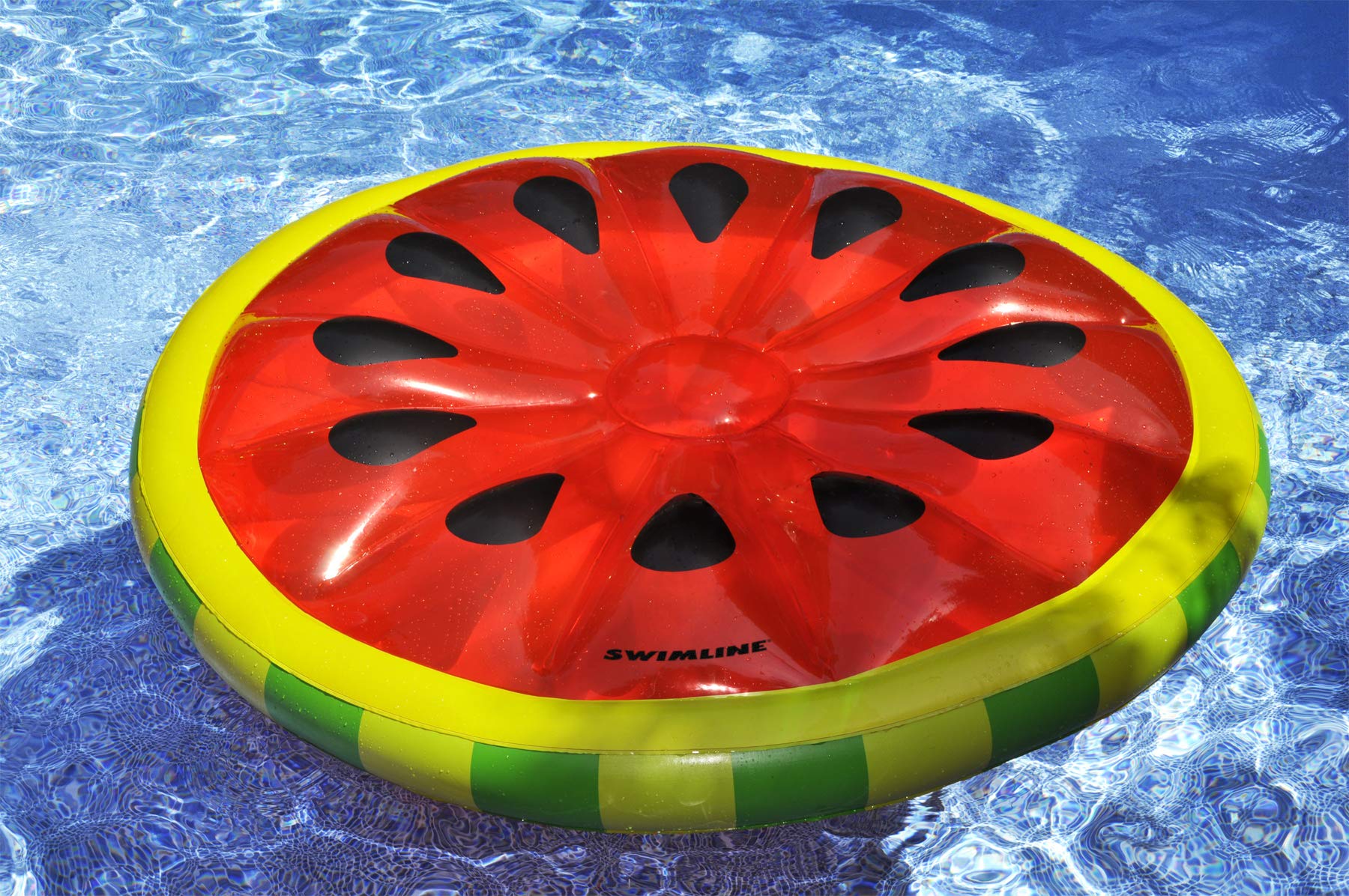 Swimline Watermelon Slice Floating Pool Island - 60-Inch Inflatable Pool Float for Adults & Kids - Fun Summer Pool Party Accessory (Red/Green)