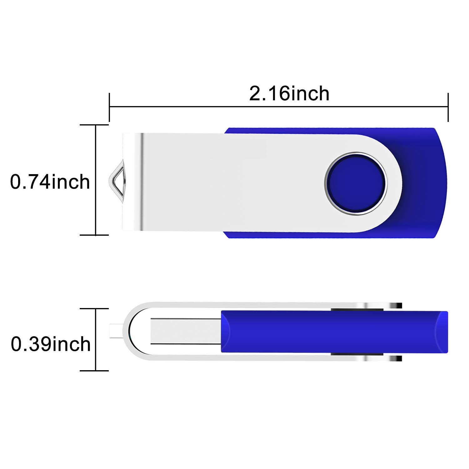50 Pack 4GB USB 2.0 Flash Drives Bulk - Blue Thumb Drives Memory Sticks for School, Office, Data Storage & File Sharing