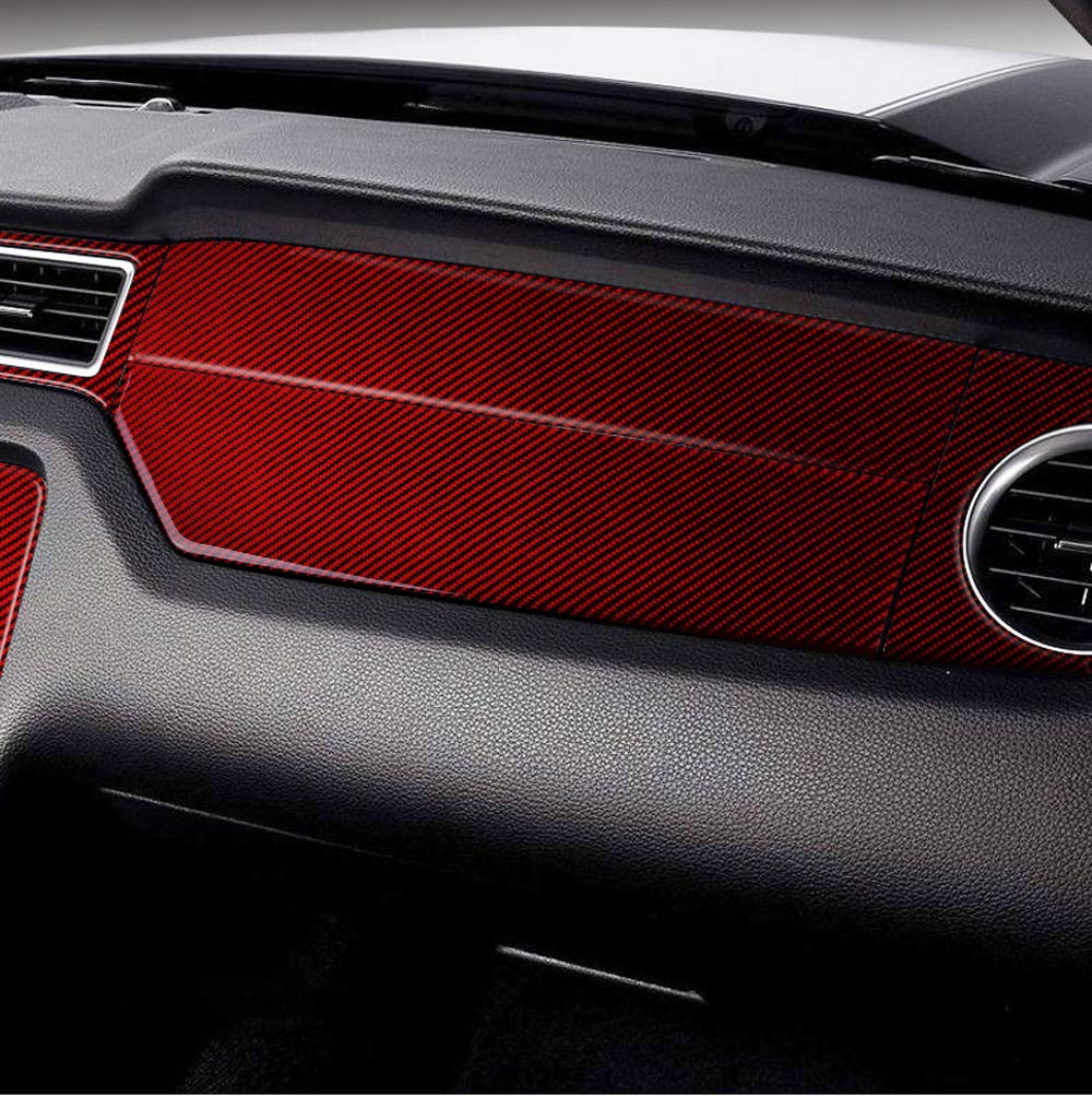 Premium Red Carbon Fiber Car Dashboard Stickers - Custom Trim Cover for Instrument Panel Decoration | Enhance Interior Style for Cars, Trucks & SUVs