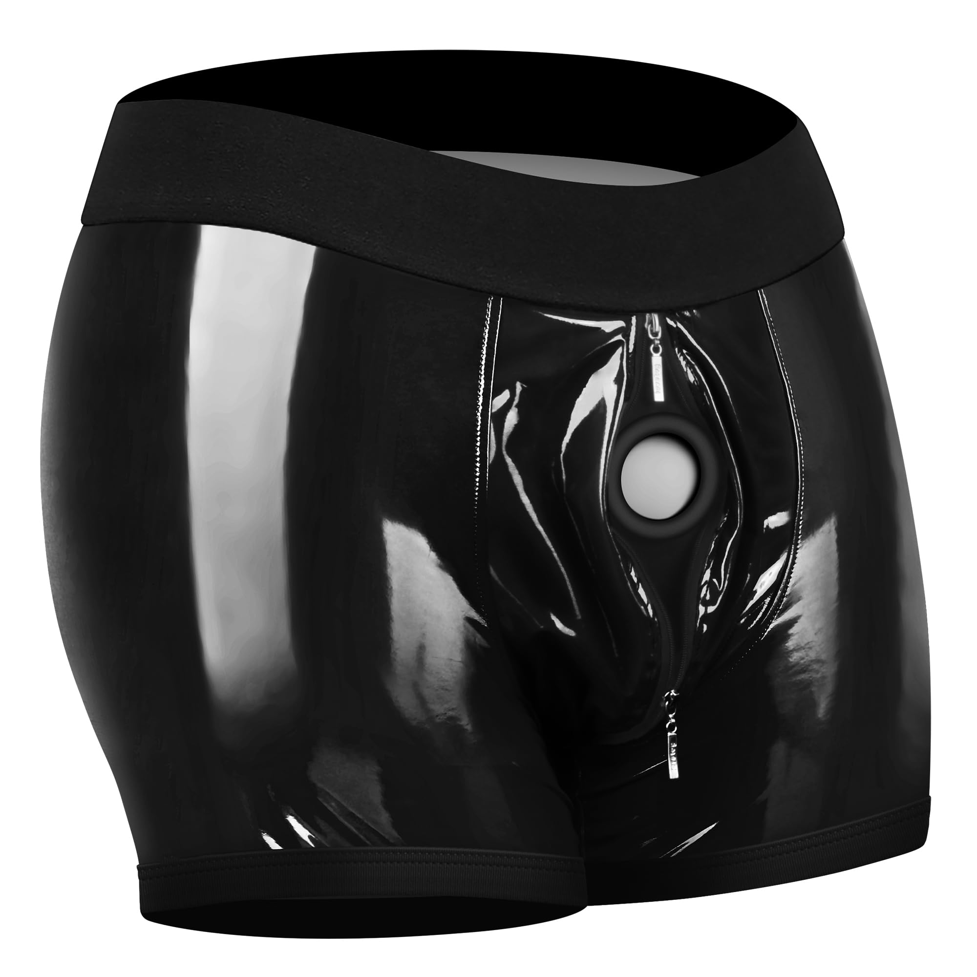 Premium Faux Leather Strap-On Harness Shorts for Women & Men - Adjustable Unisex Pegging Underwear with Hollow Strapless Dildo - Perfect for Lesbian Couples & Adult Play - M/L Size - Ultimate Comfort & Control for Intimate Moments