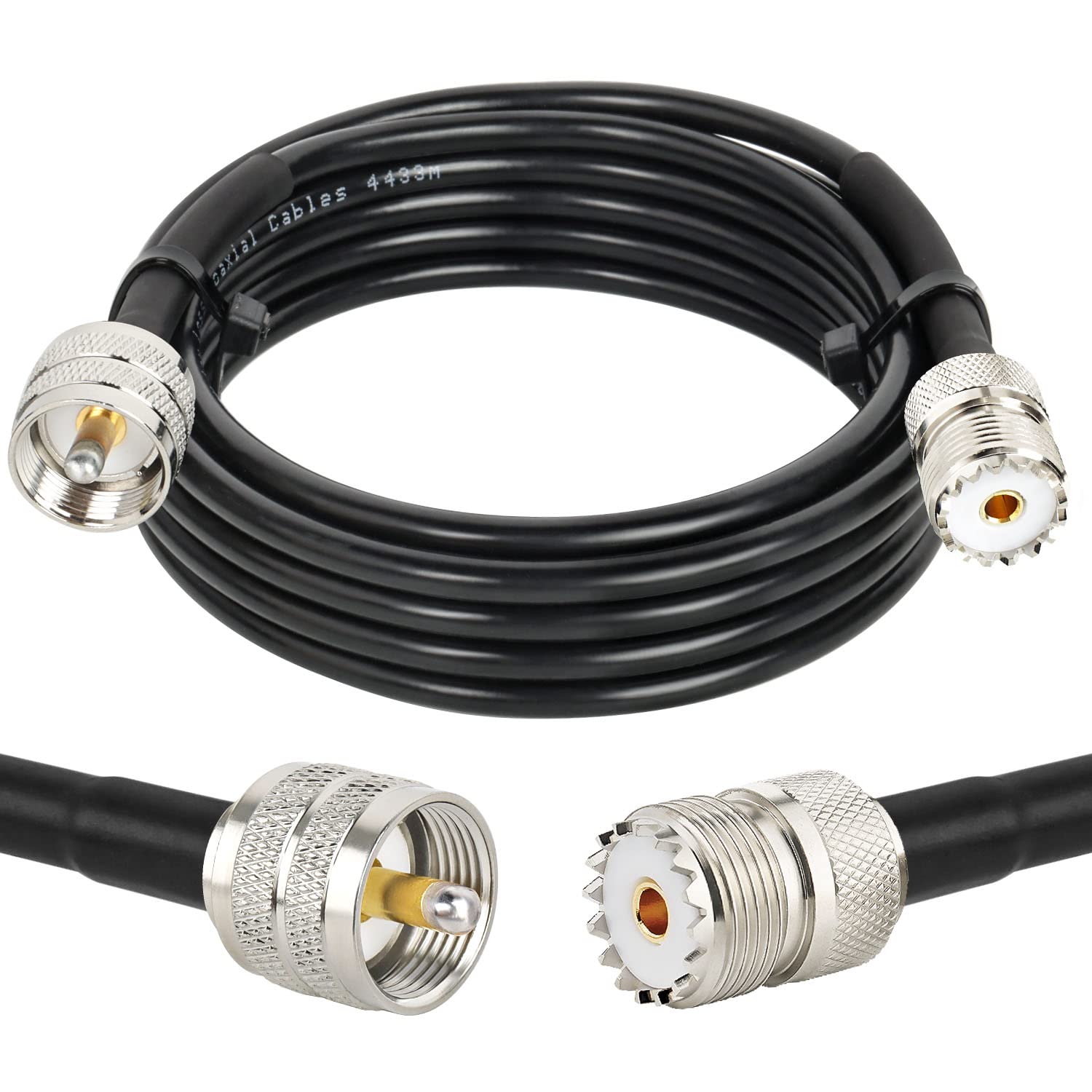 10FT PL-259 UHF CB Coax Cable - RG58 Male to Female Low Loss Antenna Extension Jumper for HAM Radio, CB Radio, Antenna Analyzer & SWR Meter | Perfect for Radio Communication, Signal Testing & Equipment Connection