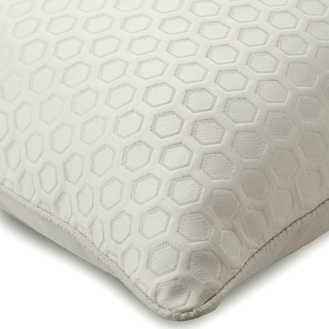 Premium Faux Leather Euro Pillow Shams 26x26 Inch (65x65 cm) - White Beehive Hexagon Pattern Textured Pillowcases for Modern Home Decor, Bedroom & Living Room Accent