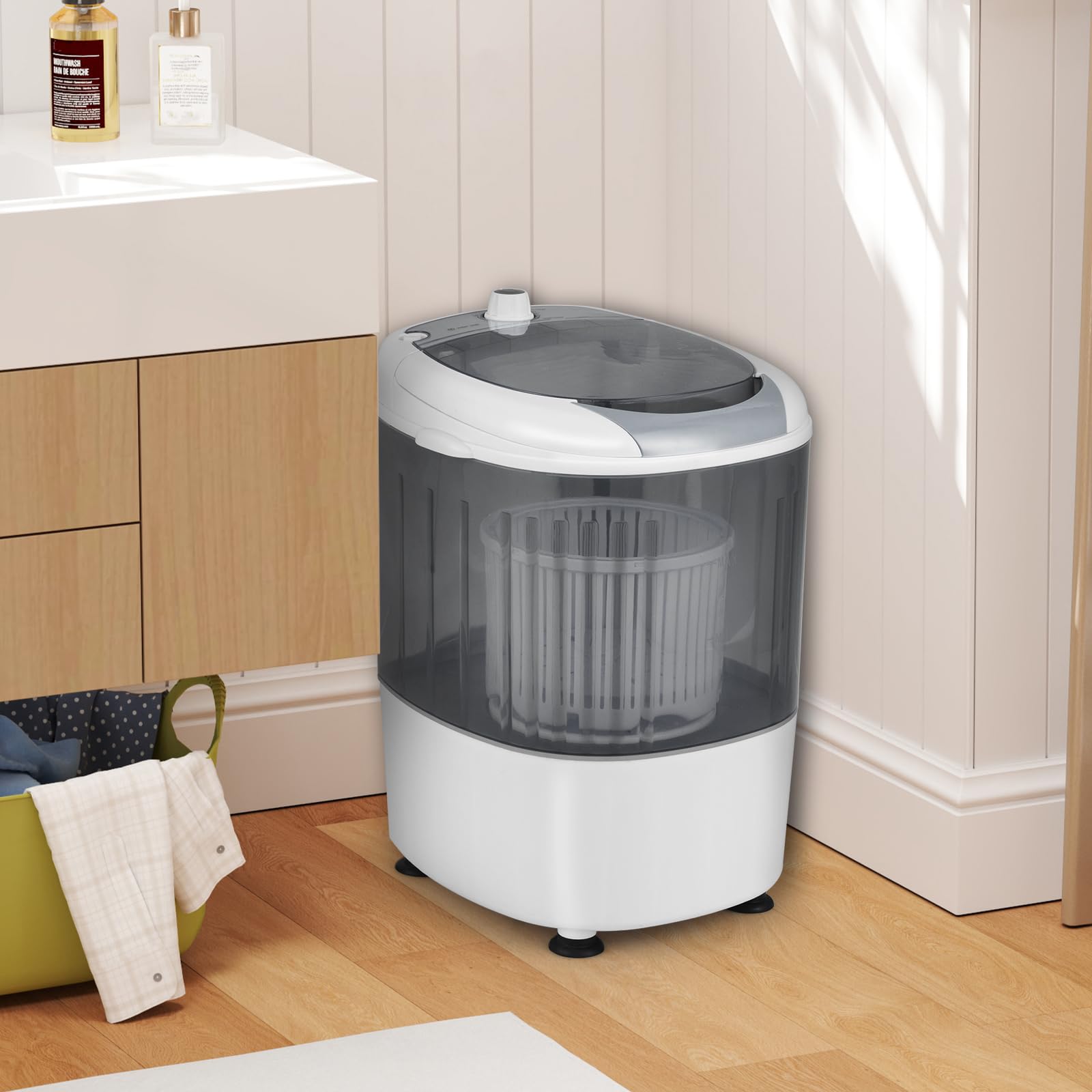 ARLIME 5.5LBS Mini Washer Dryer Combo - Compact Semi-Automatic Washing Machine with Drain Hose & Spin Tub - Portable Laundry Solution for Apartments, Dorms, RVs & Camping (Grey) - Perfect for Small Spaces & Travel Use