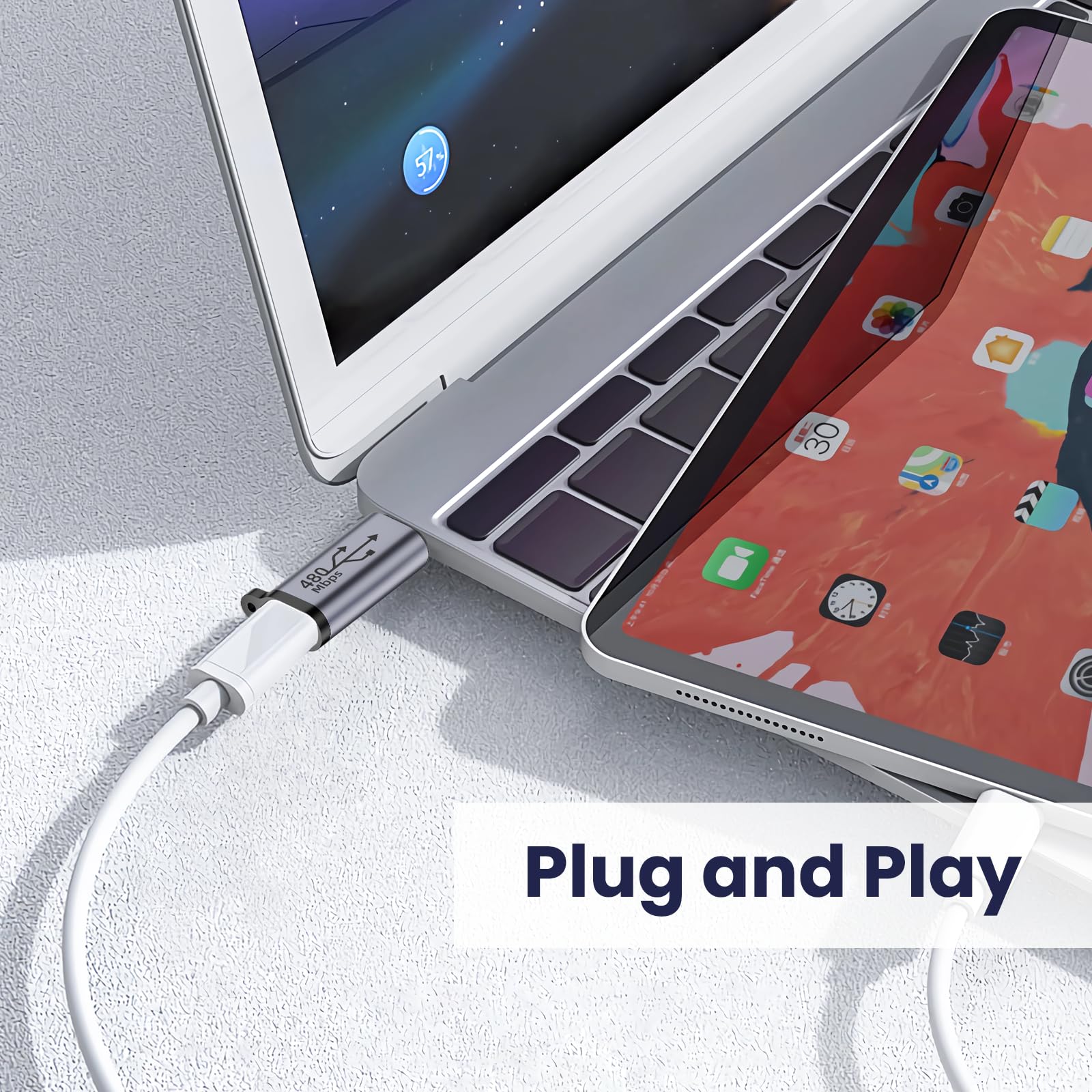 USB C to Micro USB Adapter (2 Pack) - Type C Female to Micro Male for Samsung S8/S8+ - Fast Charging & Data Sync