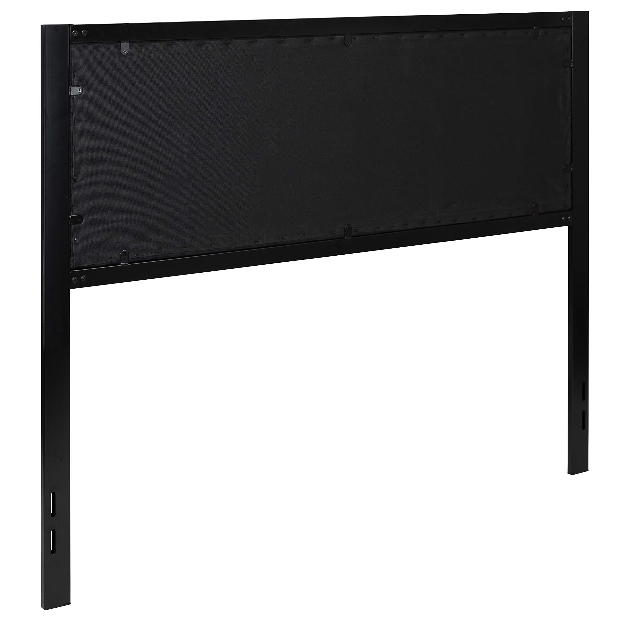 Flash Furniture Bristol Metal Tufted Upholstered Queen Size Headboard - Black Fabric for Bedroom, Guest Room & Master Suite Decor