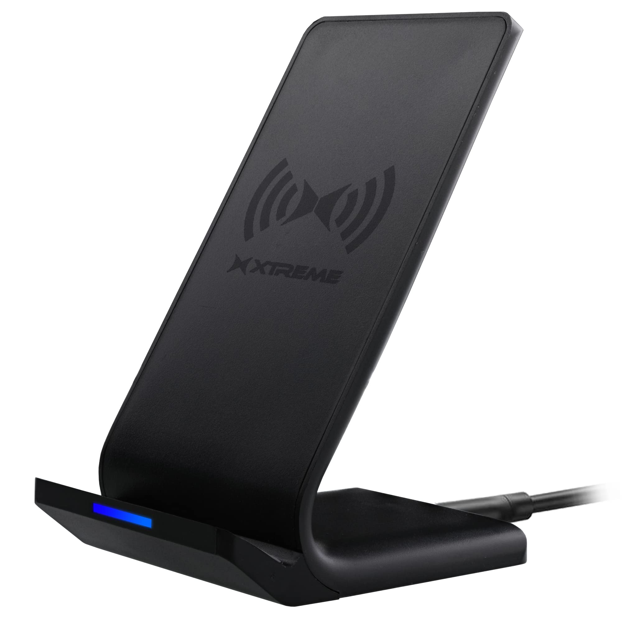 Xtreme 10W Fast Wireless Charging Stand for iPhone & Android - Adjustable Desktop Phone Charger with LED Indicator | Perfect for Office, Bedside & Travel Use