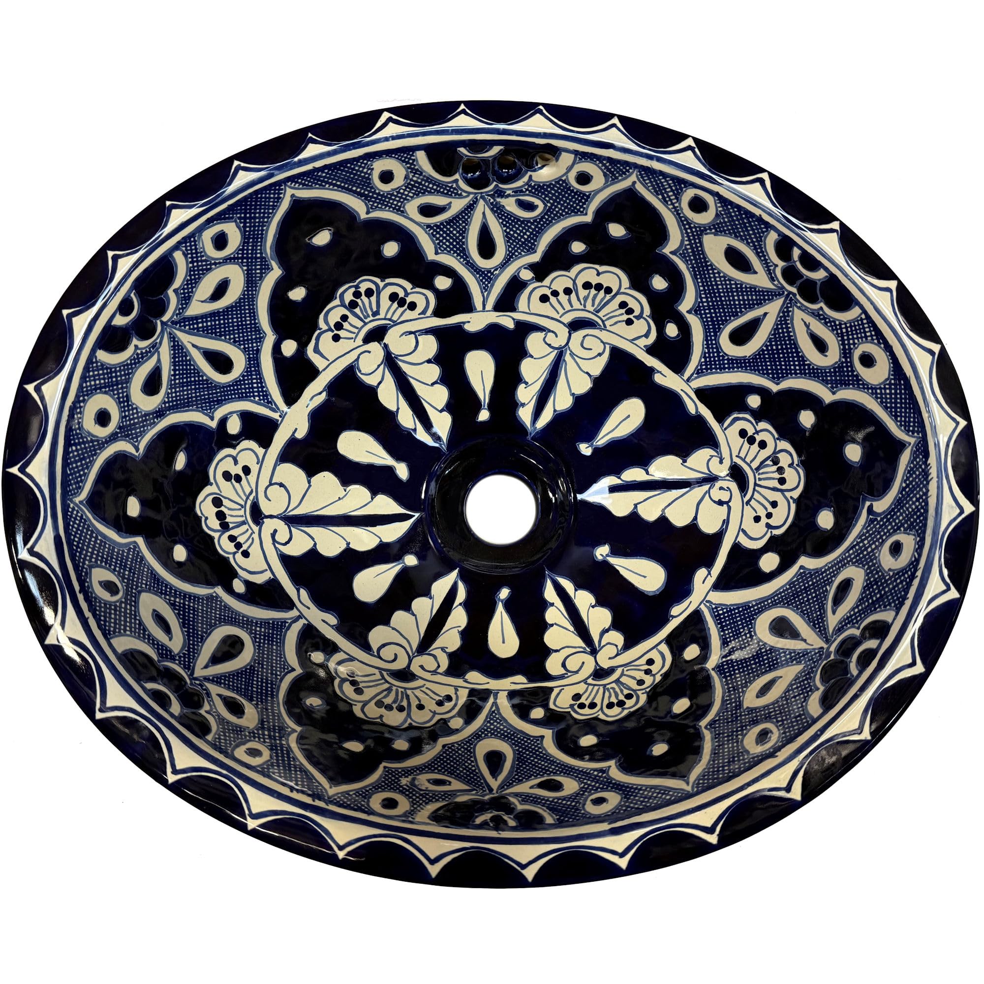 Handmade Traditional Mexican Talavera Ceramic Sink - Colorful Bathroom & Kitchen Sink - Perfect for Farmhouse, Spanish Colonial, and Rustic Home Decor