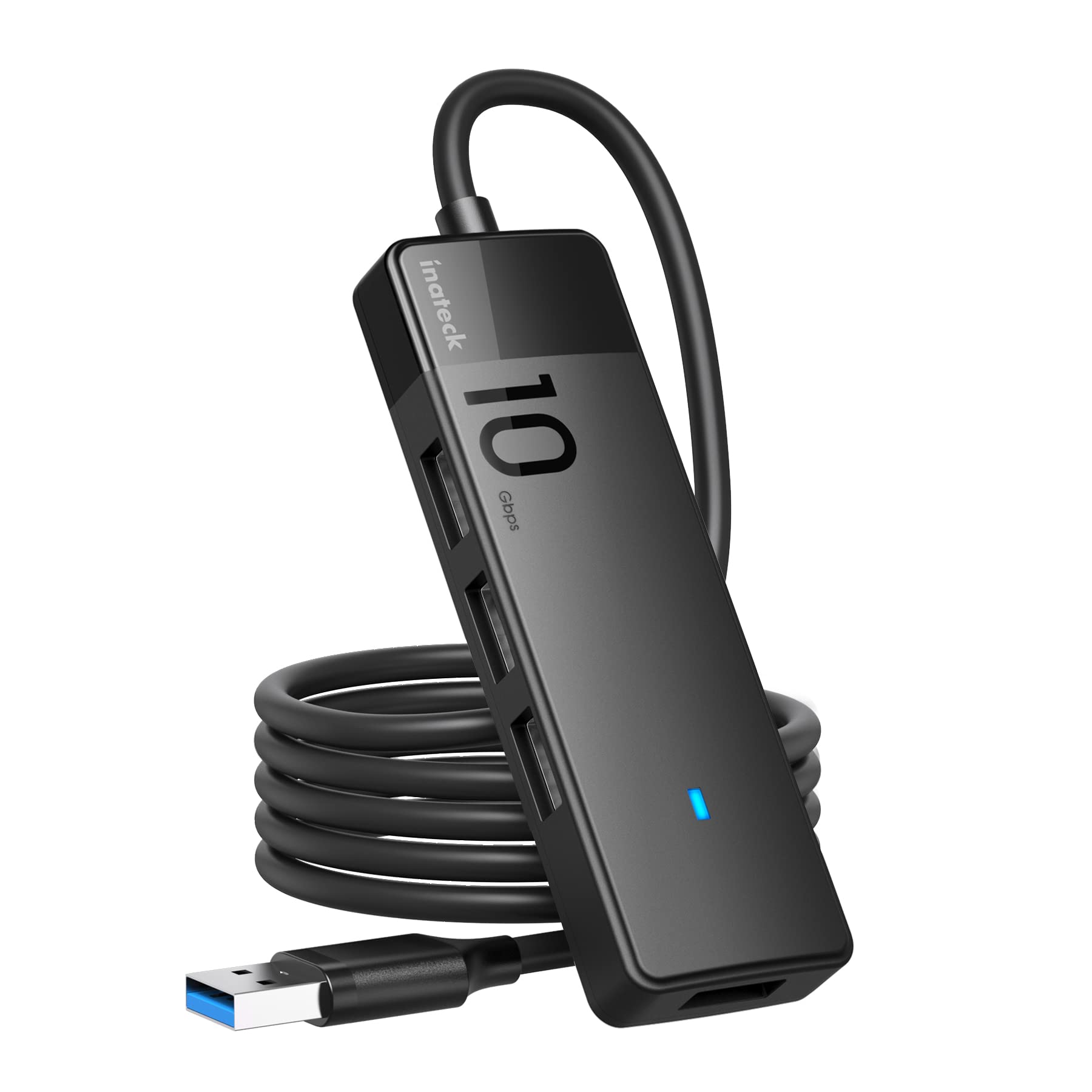 Inateck 4-Port USB 3.2 Gen 2 Hub 10Gbps with 2 USB-A Ports - HB2025A & HB2025AL Bundle - High-Speed Data Transfer for Laptop, PC, Gaming & Office Workstation