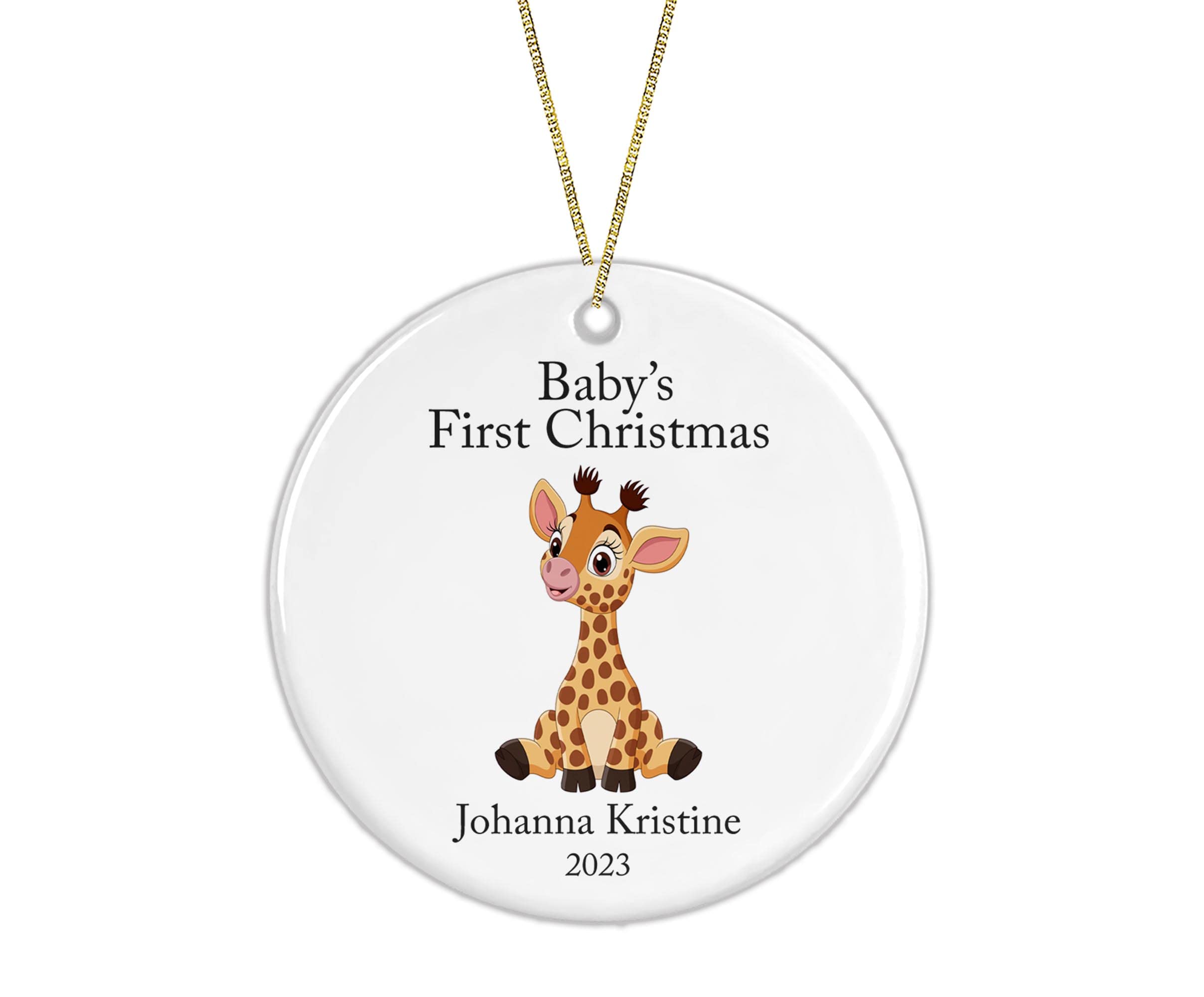 Personalized Baby's First Christmas Ornament - Unisex Keepsake Gift for Newborn's 1st Christmas (Giraffe Design) - Perfect for Holiday Tree Decor & Baby Shower Gifts