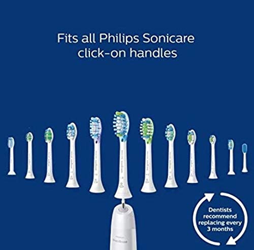 Philips Sonicare DiamondClean Compact Sonic Toothbrush Replacement Heads HX6074/26 - 4 Pack for Optimal Oral Hygiene - Perfect for Travel & Daily Use