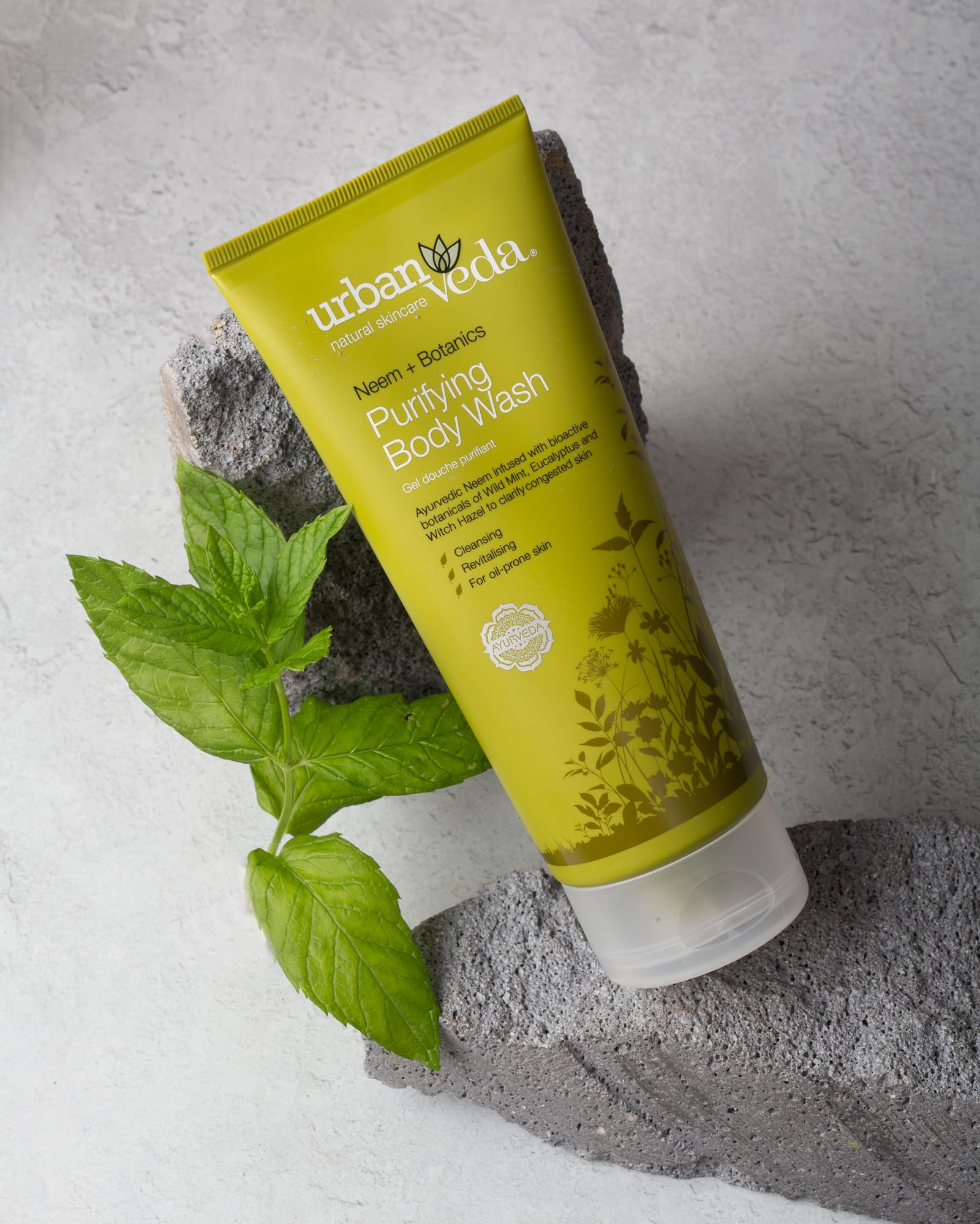 Urban Veda Purifying Neem Body Wash for Acne-Prone Skin - Natural Anti-Fungal & Exfoliating Body Wash with Lactic Acid - Deep Cleansing for Oily & Problem Skin - Perfect for Daily Shower & Post-Workout Use