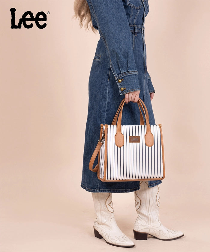 LEE Striped Canvas Tote Bag for Women - Durable & Stylish Large Shoulder Bag - Perfect for Shopping, Beach, Work & Travel Accessories