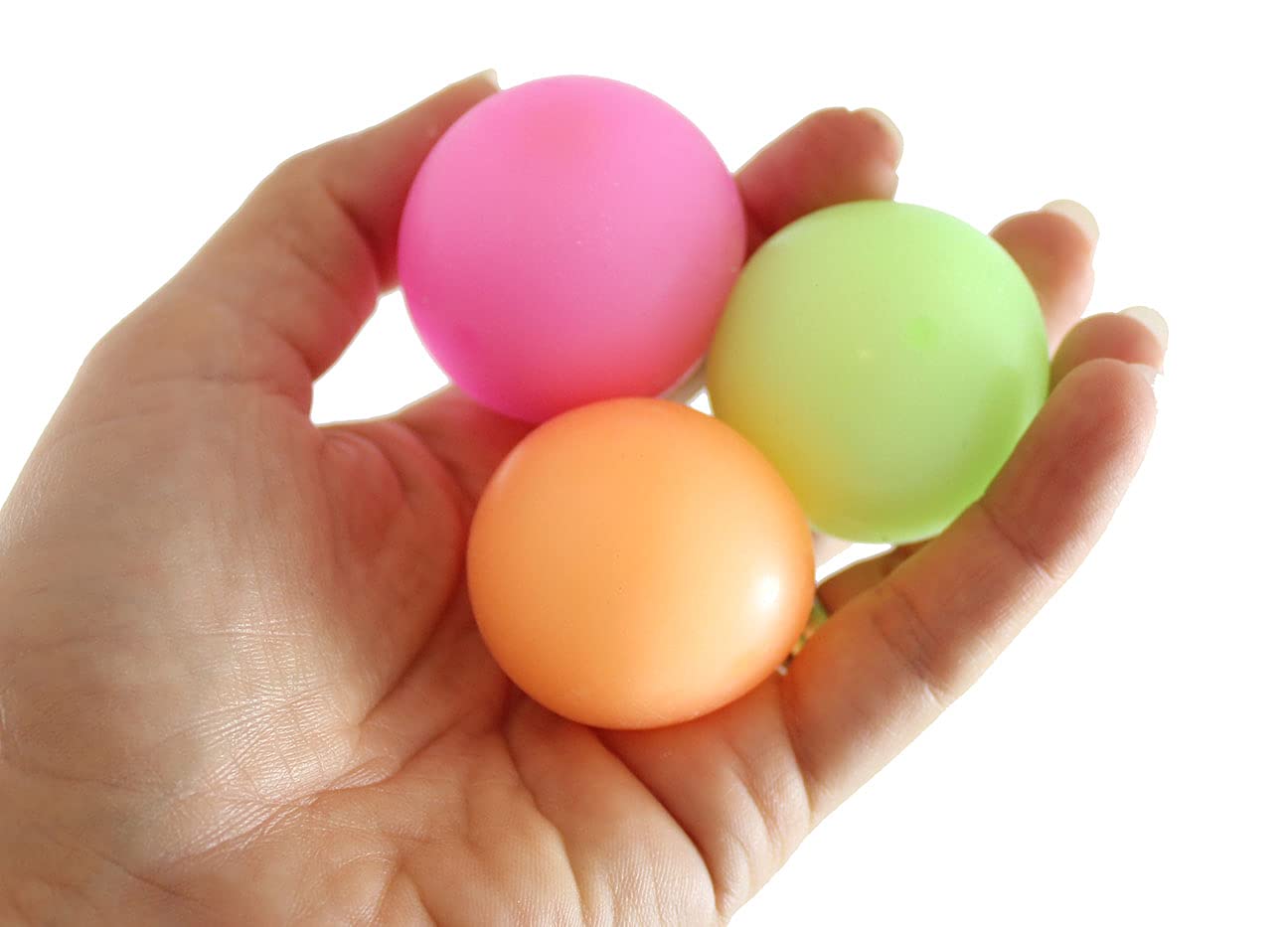 Glow in The Dark Stress Balls 3-Pack - Squishy Sensory Squeeze Balls for Anxiety Relief & Fidgeting - Sticky Glob Balls for Office, Classroom & Home Use